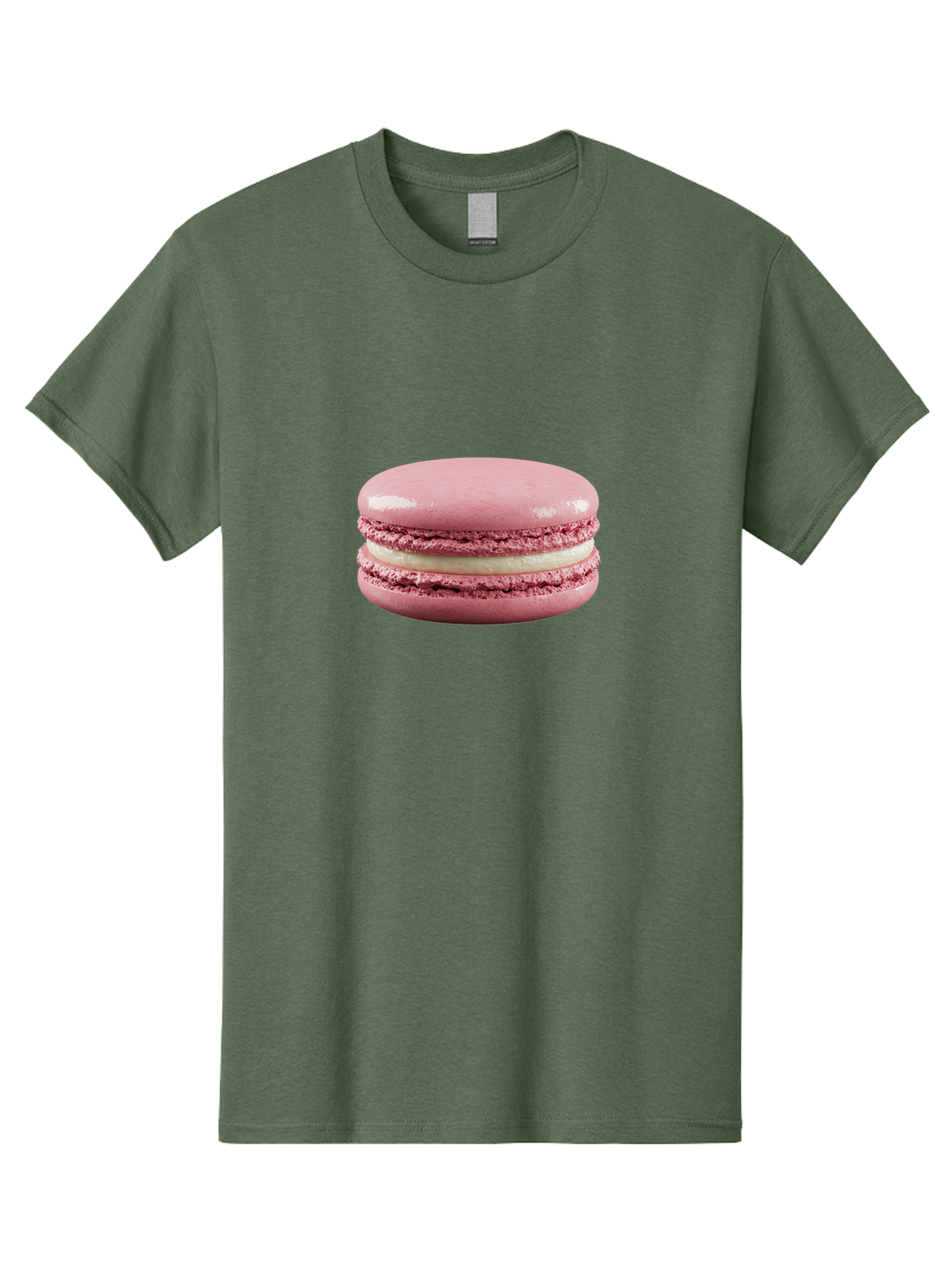 Pink-Macaron-5 Men'S Graphic Tee, 100% Cotton, Comfortable Casual Summer Wear, Machine Washable, Pink Macaron, French Dessert, Creamy Filling, Meringue-Based Cookie, Sweet Treat, Pastel Color, Delicate Texture, Gourmet Pastry Bab177