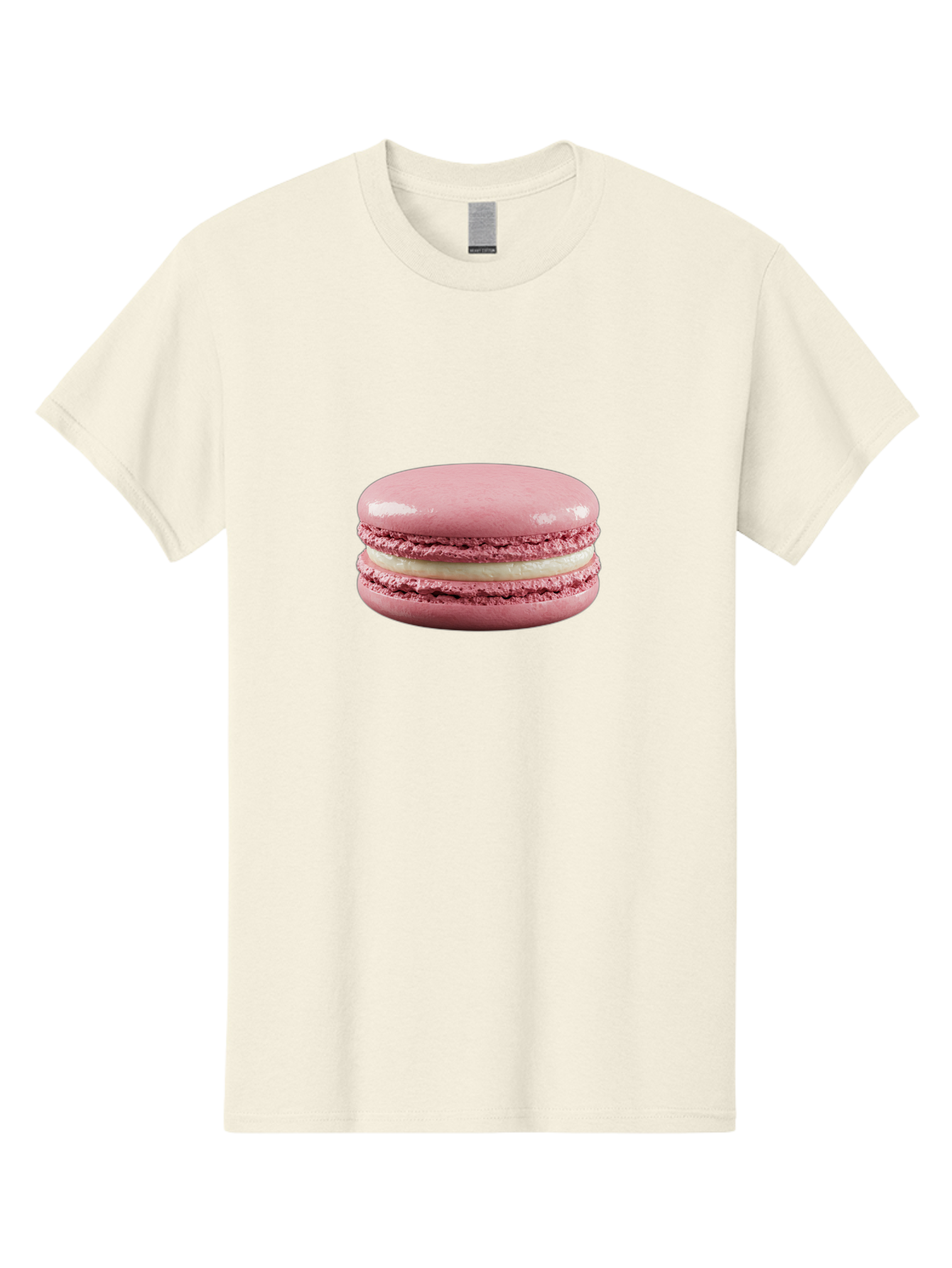 Pink-Macaron-5 Men'S Graphic Tee, 100% Cotton, Comfortable Casual Summer Wear, Machine Washable, Pink Macaron, French Dessert, Creamy Filling, Meringue-Based Cookie, Sweet Treat, Pastel Color, Delicate Texture, Gourmet Pastry Bab177