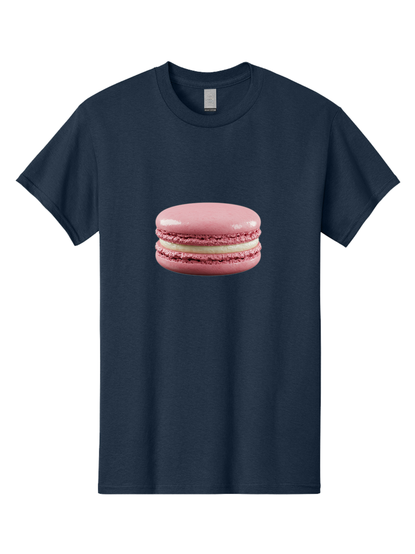 Pink-Macaron-5 Men'S Graphic Tee, 100% Cotton, Comfortable Casual Summer Wear, Machine Washable, Pink Macaron, French Dessert, Creamy Filling, Meringue-Based Cookie, Sweet Treat, Pastel Color, Delicate Texture, Gourmet Pastry Bab177