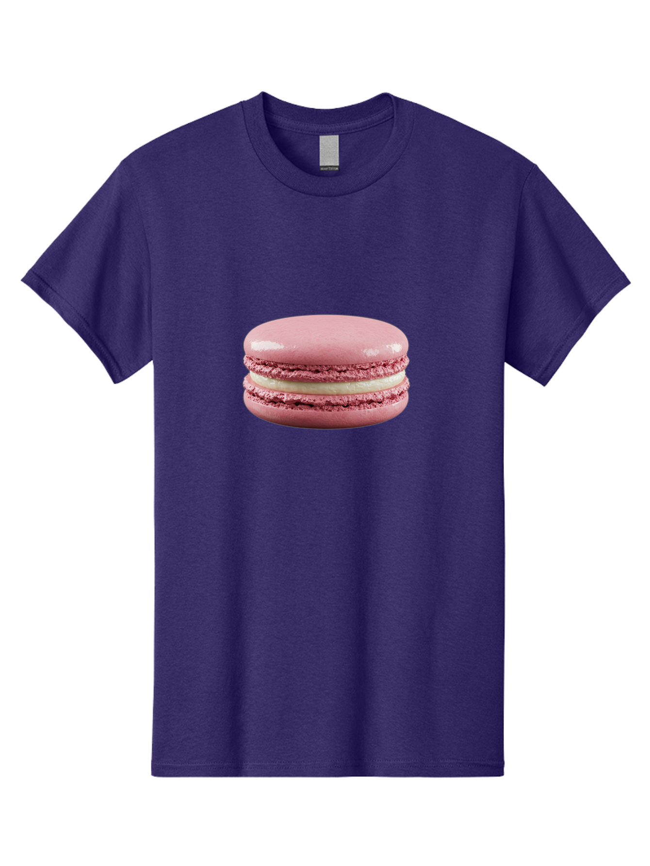 Pink-Macaron-5 Men'S Graphic Tee, 100% Cotton, Comfortable Casual Summer Wear, Machine Washable, Pink Macaron, French Dessert, Creamy Filling, Meringue-Based Cookie, Sweet Treat, Pastel Color, Delicate Texture, Gourmet Pastry Bab177