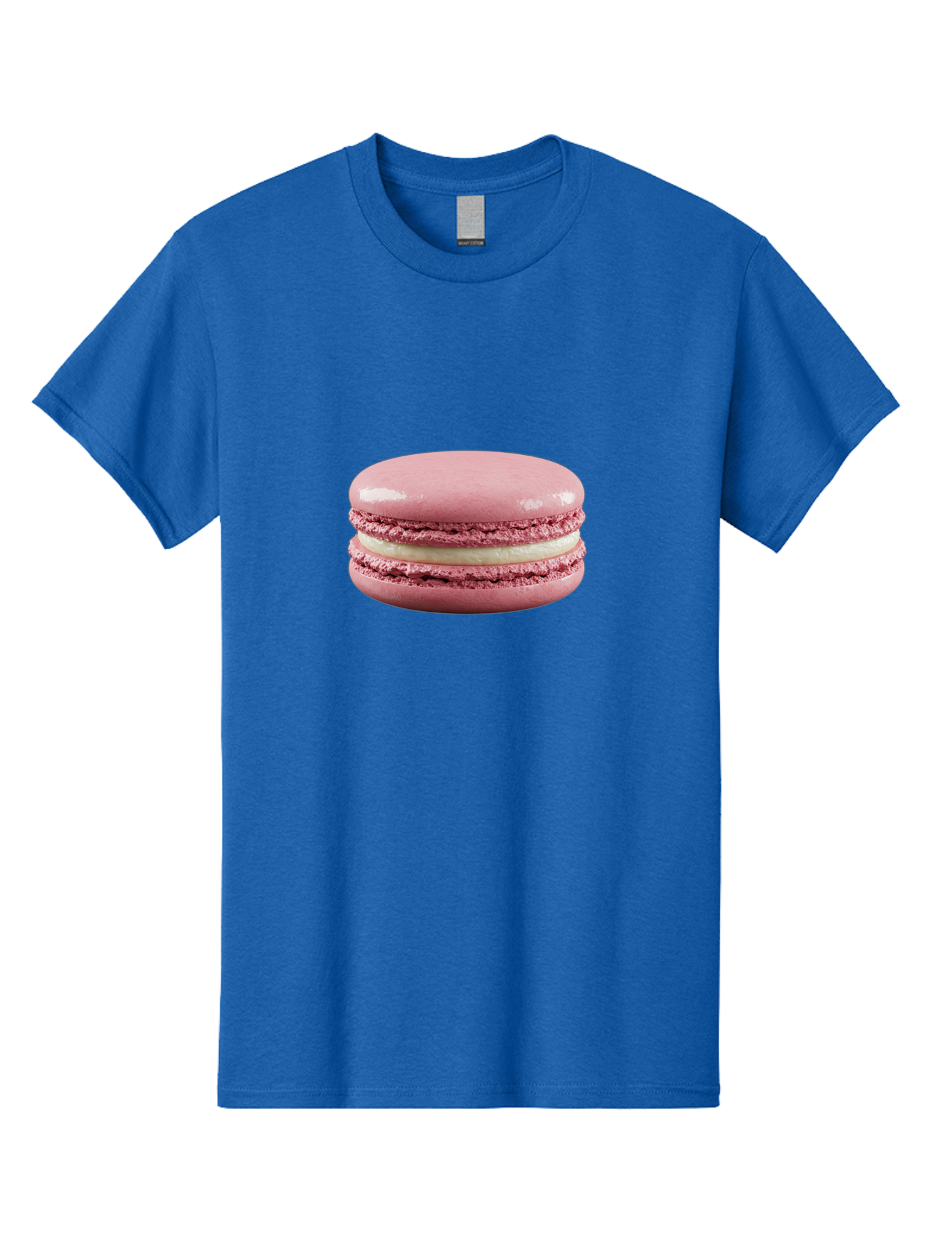 Pink-Macaron-5 Men'S Graphic Tee, 100% Cotton, Comfortable Casual Summer Wear, Machine Washable, Pink Macaron, French Dessert, Creamy Filling, Meringue-Based Cookie, Sweet Treat, Pastel Color, Delicate Texture, Gourmet Pastry Bab177
