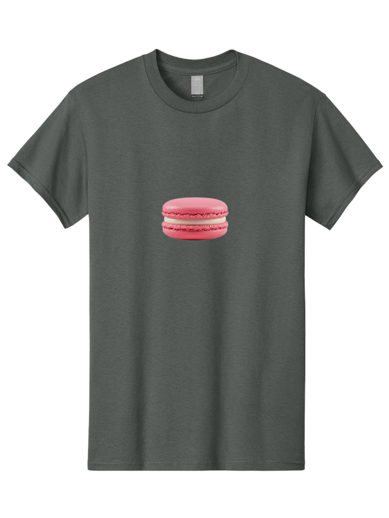 Pink-Macaron-6 Men'S Graphic Tee, 100% Cotton, Comfortable Casual Summer Wear, Machine Washable, Pink Macaron, White Filling, French Dessert, Sweet Treat, Delicate Meringue, Bakery Delight, Gourmet Pastry Bab178