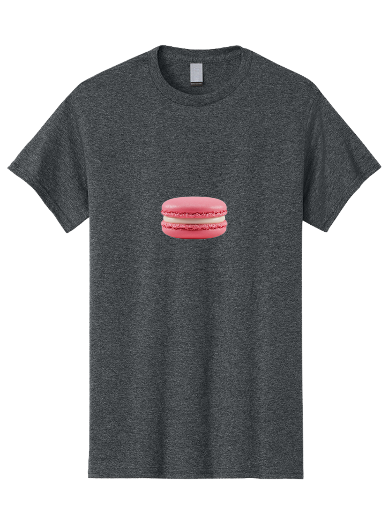 Pink-Macaron-6 Men'S Graphic Tee, 100% Cotton, Comfortable Casual Summer Wear, Machine Washable, Pink Macaron, White Filling, French Dessert, Sweet Treat, Delicate Meringue, Bakery Delight, Gourmet Pastry Bab178