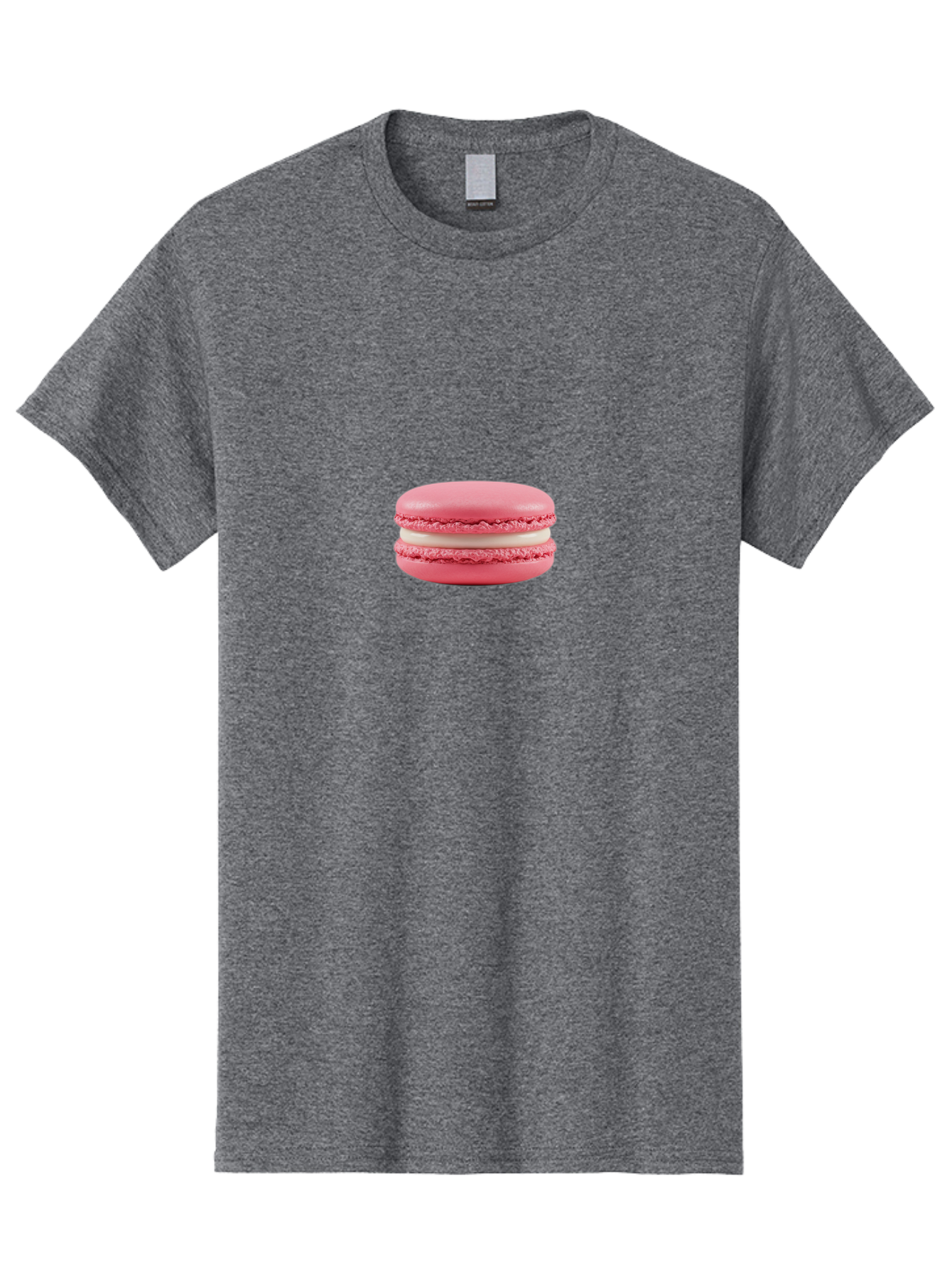 Pink-Macaron-6 Men'S Graphic Tee, 100% Cotton, Comfortable Casual Summer Wear, Machine Washable, Pink Macaron, White Filling, French Dessert, Sweet Treat, Delicate Meringue, Bakery Delight, Gourmet Pastry Bab178