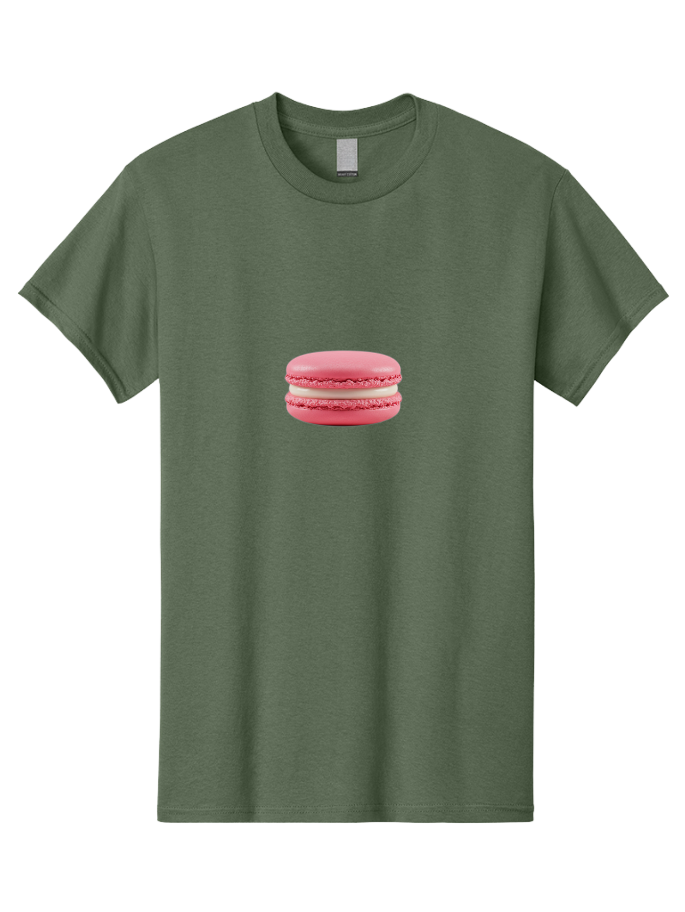 Pink-Macaron-6 Men'S Graphic Tee, 100% Cotton, Comfortable Casual Summer Wear, Machine Washable, Pink Macaron, White Filling, French Dessert, Sweet Treat, Delicate Meringue, Bakery Delight, Gourmet Pastry Bab178