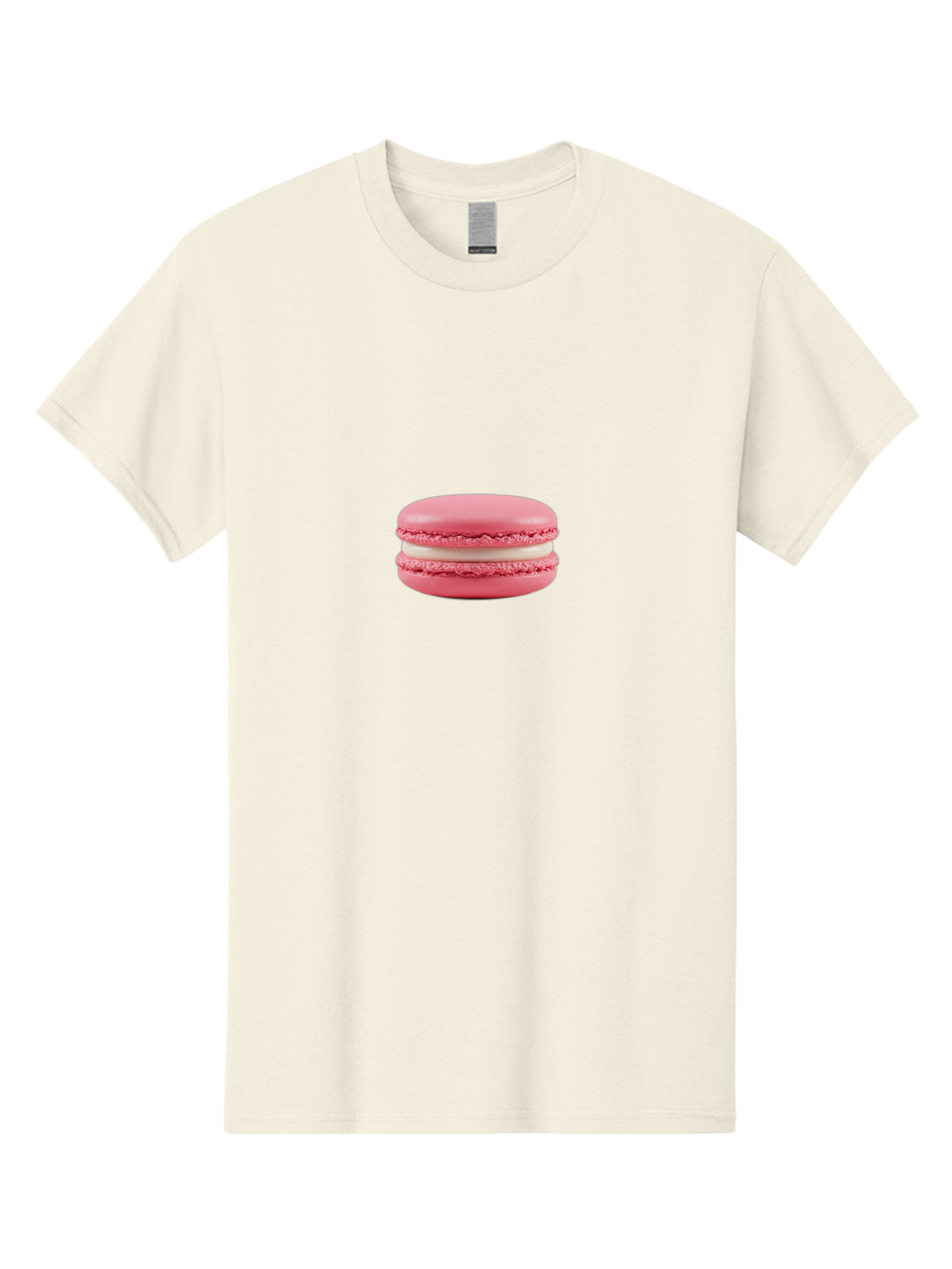 Pink-Macaron-6 Men'S Graphic Tee, 100% Cotton, Comfortable Casual Summer Wear, Machine Washable, Pink Macaron, White Filling, French Dessert, Sweet Treat, Delicate Meringue, Bakery Delight, Gourmet Pastry Bab178