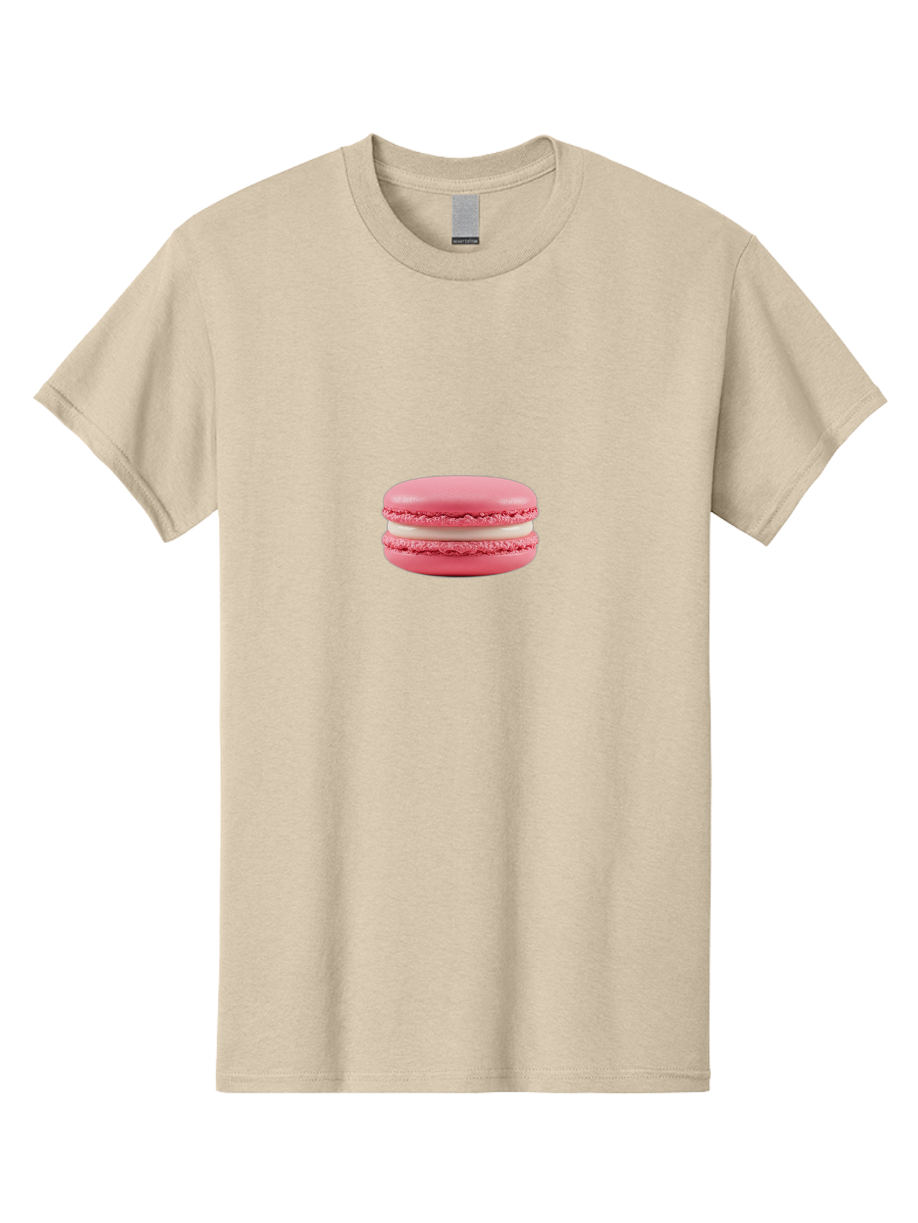 Pink-Macaron-6 Men'S Graphic Tee, 100% Cotton, Comfortable Casual Summer Wear, Machine Washable, Pink Macaron, White Filling, French Dessert, Sweet Treat, Delicate Meringue, Bakery Delight, Gourmet Pastry Bab178