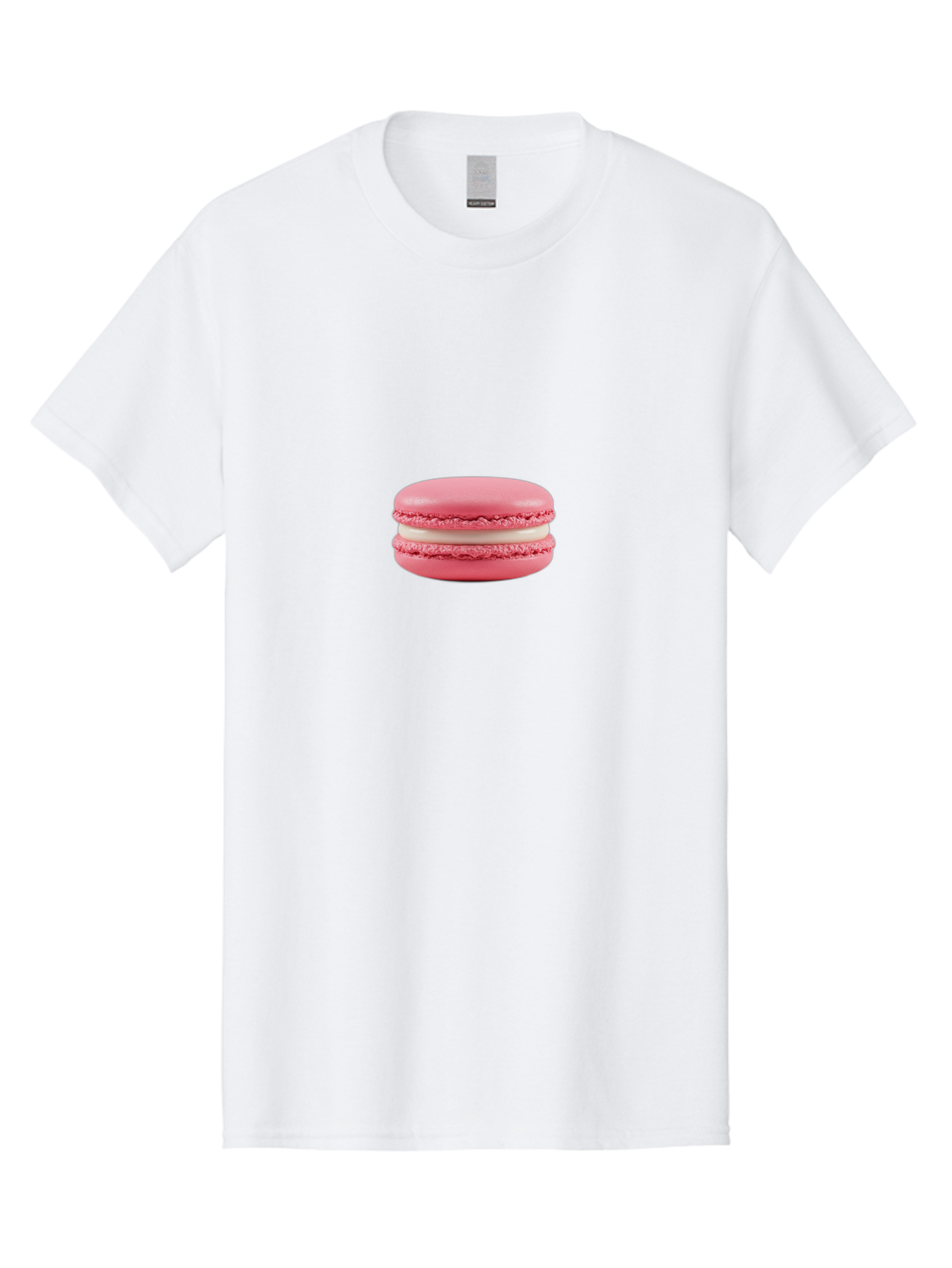Pink-Macaron-6 Men'S Graphic Tee, 100% Cotton, Comfortable Casual Summer Wear, Machine Washable, Pink Macaron, White Filling, French Dessert, Sweet Treat, Delicate Meringue, Bakery Delight, Gourmet Pastry Bab178