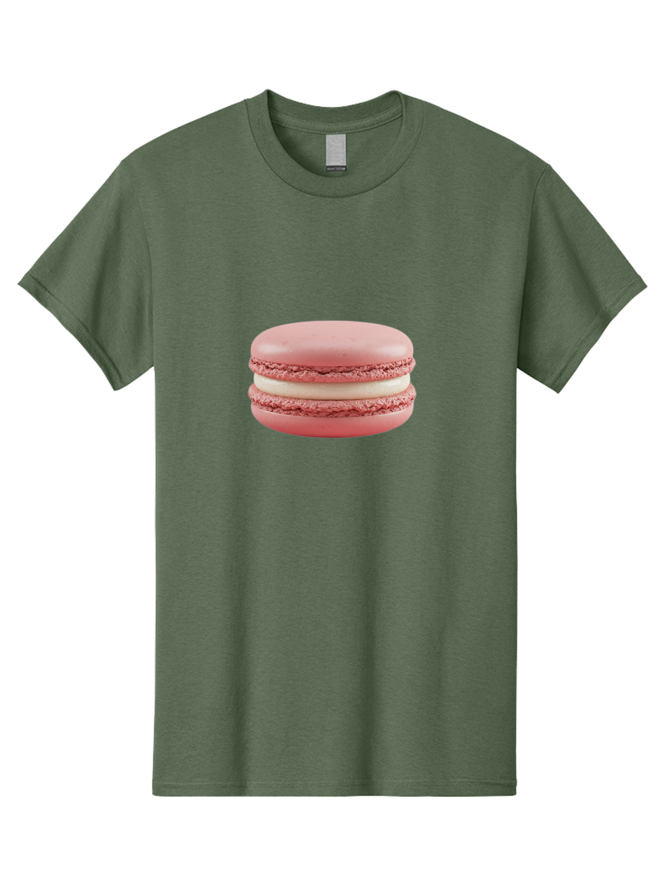 Pink-Macaron-7 Men'S Graphic Tee, 100% Cotton, Comfortable Casual Summer Wear, Machine Washable, Delicious Dessert, Sweet Treat, Pink Macaron, Creamy Filling, White Buttercream, French Pastry, Bakery Delight, Gourmet Dessert Bab179