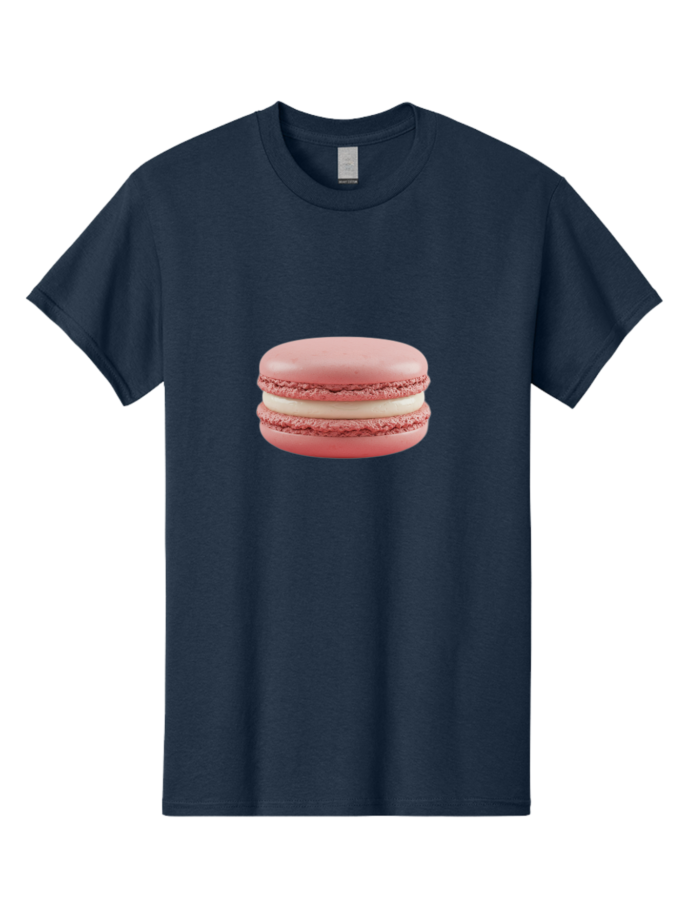 Pink-Macaron-7 Men'S Graphic Tee, 100% Cotton, Comfortable Casual Summer Wear, Machine Washable, Delicious Dessert, Sweet Treat, Pink Macaron, Creamy Filling, White Buttercream, French Pastry, Bakery Delight, Gourmet Dessert Bab179