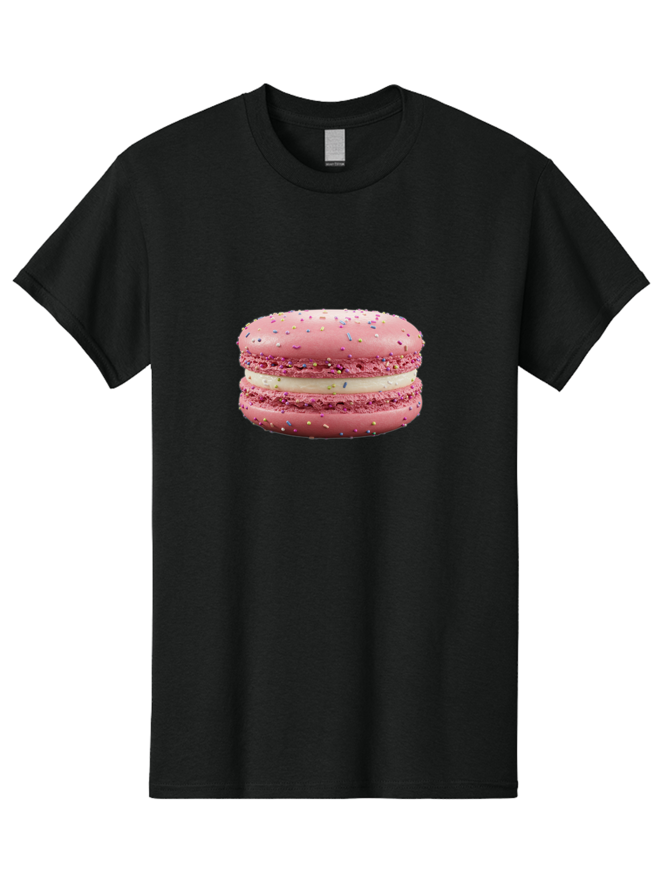 Pink-Macaron-8 Men'S Graphic Tee, 100% Cotton, Comfortable Casual Summer Wear, Machine Washable, Pink Macaron, French Dessert, Sweet Treats, Colorful Sprinkles, Creamy Filling, Pastel Colors, Delicious Pastry, Baked Goods, Dessert Lover Bab180
