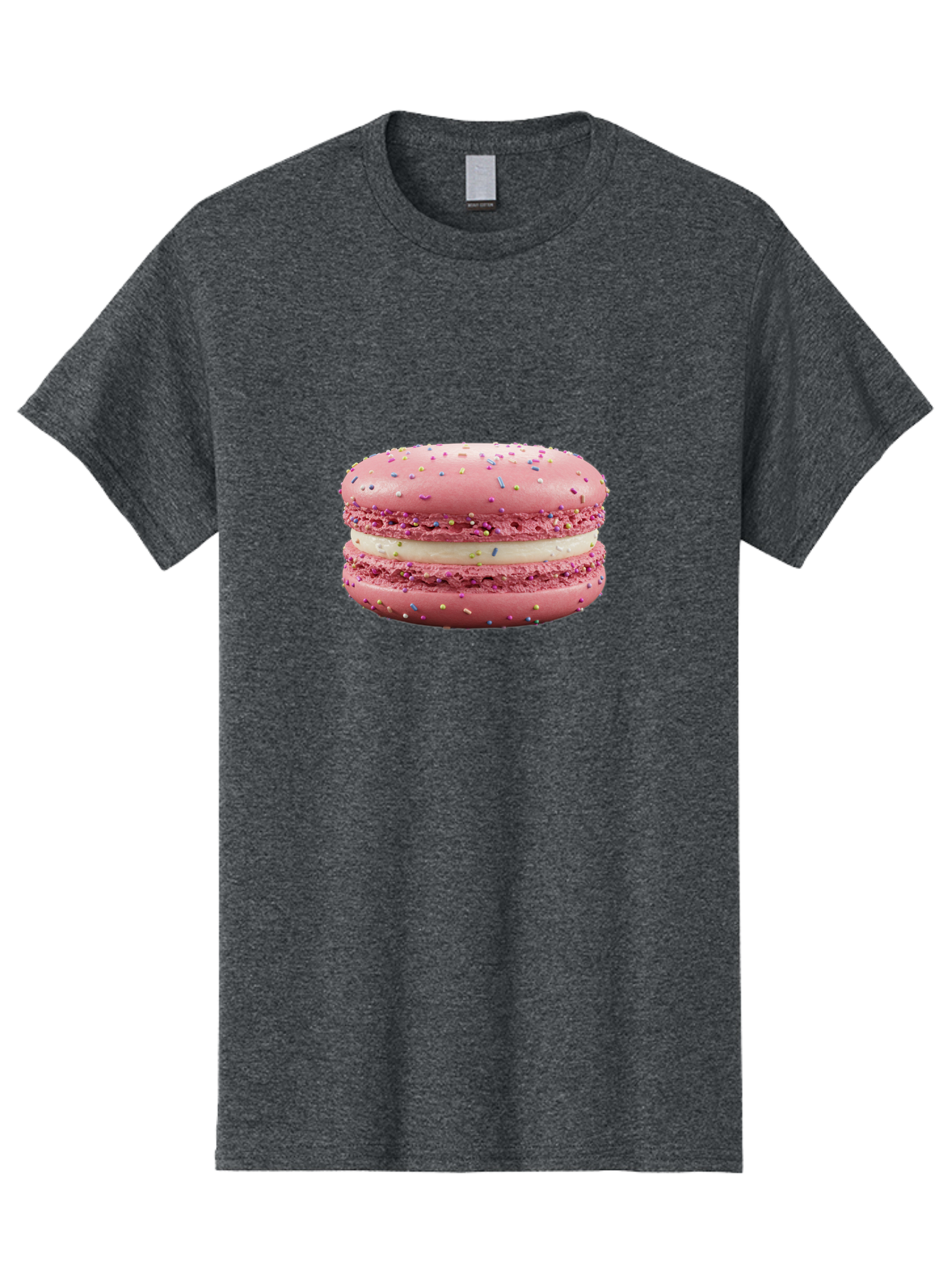Pink-Macaron-8 Men'S Graphic Tee, 100% Cotton, Comfortable Casual Summer Wear, Machine Washable, Pink Macaron, French Dessert, Sweet Treats, Colorful Sprinkles, Creamy Filling, Pastel Colors, Delicious Pastry, Baked Goods, Dessert Lover Bab180