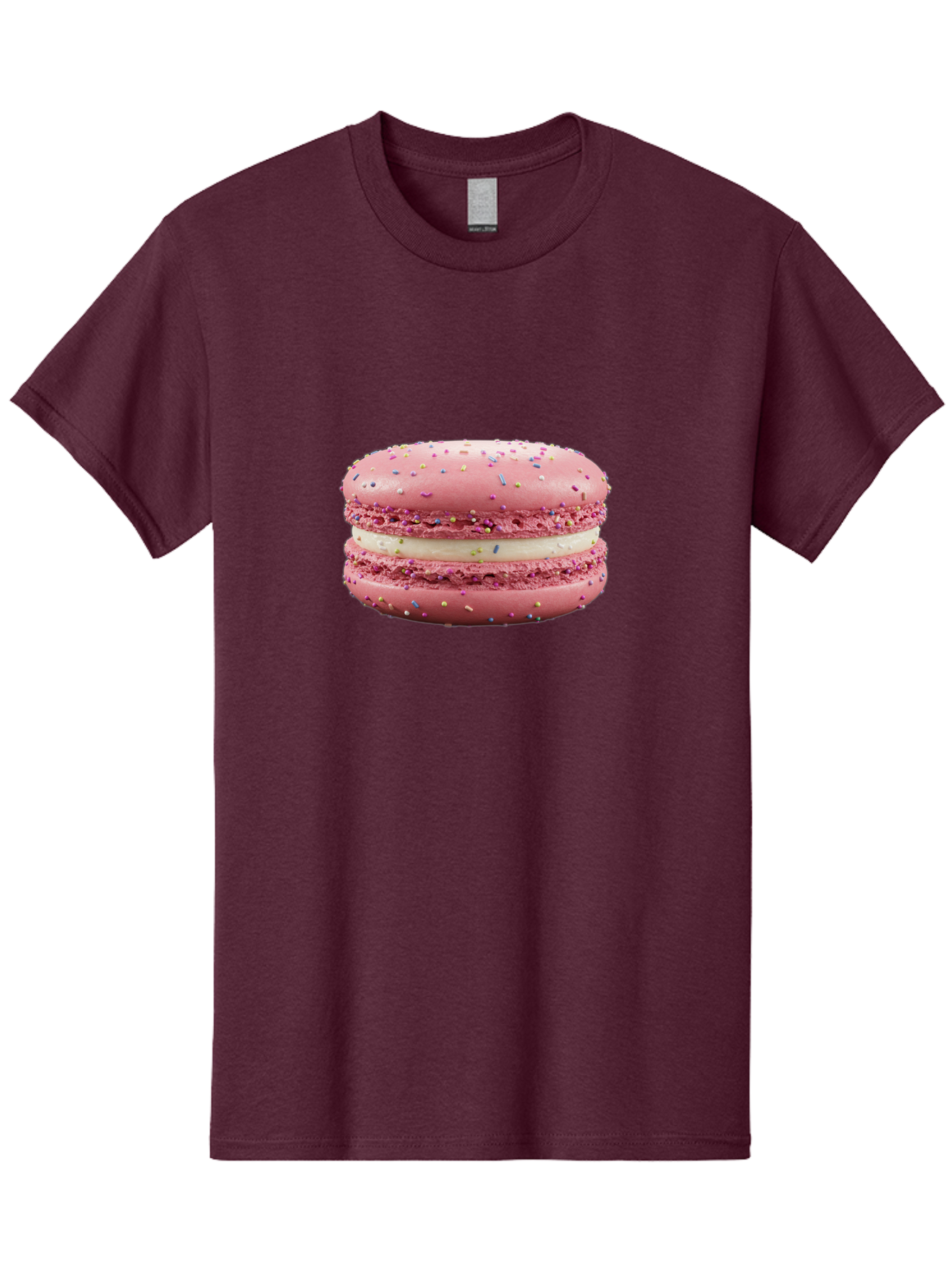 Pink-Macaron-8 Men'S Graphic Tee, 100% Cotton, Comfortable Casual Summer Wear, Machine Washable, Pink Macaron, French Dessert, Sweet Treats, Colorful Sprinkles, Creamy Filling, Pastel Colors, Delicious Pastry, Baked Goods, Dessert Lover Bab180