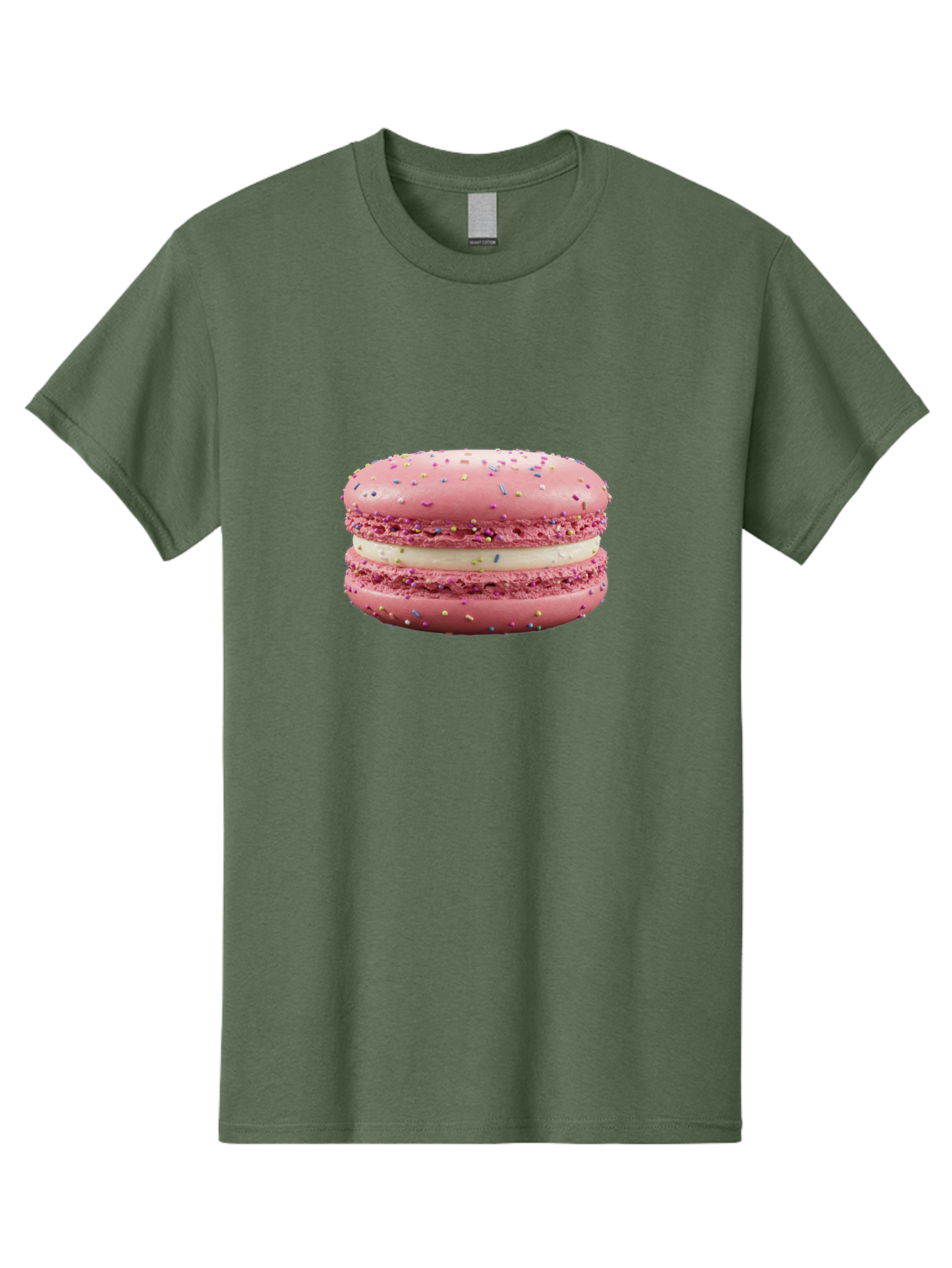 Pink-Macaron-8 Men'S Graphic Tee, 100% Cotton, Comfortable Casual Summer Wear, Machine Washable, Pink Macaron, French Dessert, Sweet Treats, Colorful Sprinkles, Creamy Filling, Pastel Colors, Delicious Pastry, Baked Goods, Dessert Lover Bab180