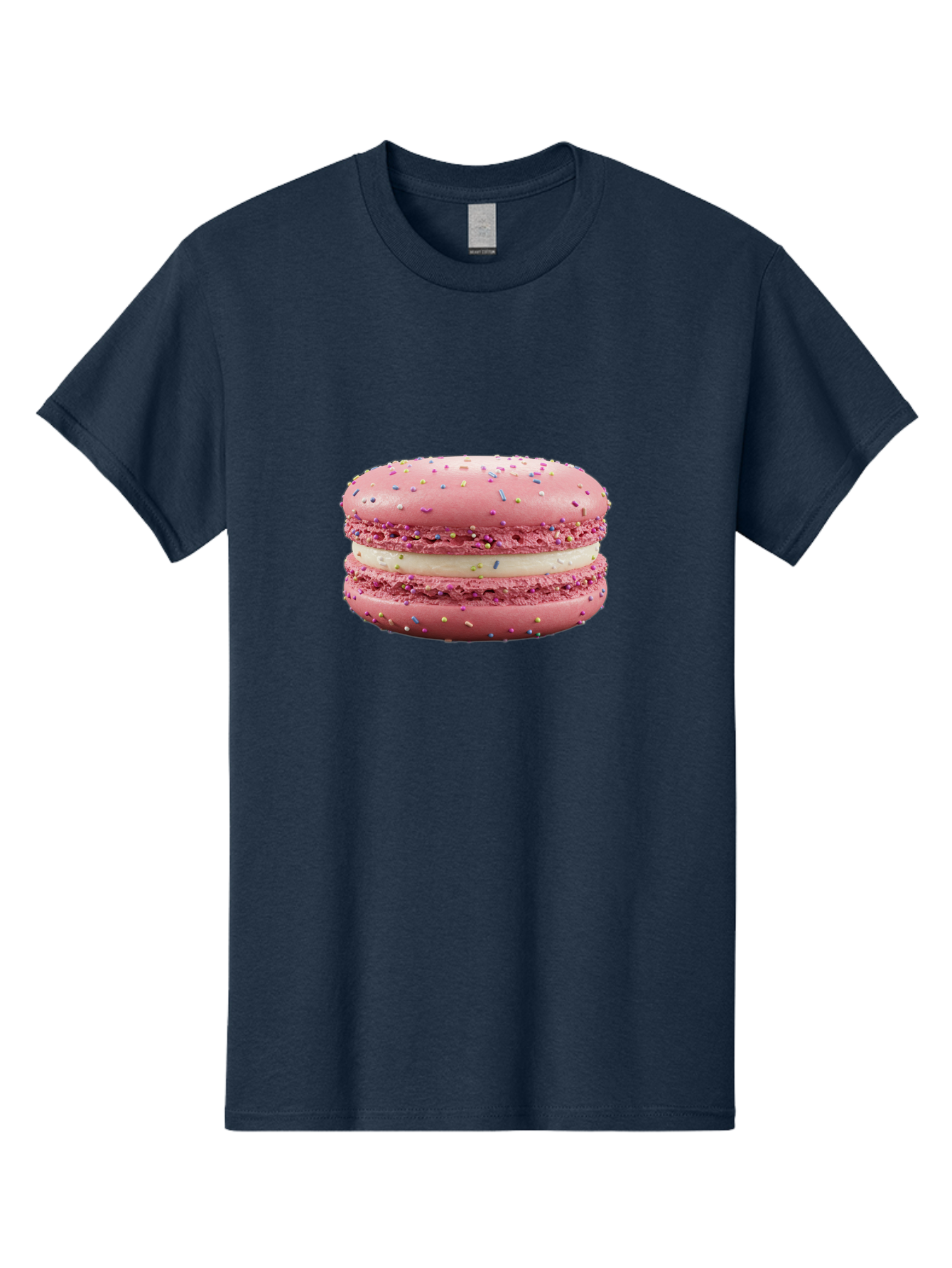 Pink-Macaron-8 Men'S Graphic Tee, 100% Cotton, Comfortable Casual Summer Wear, Machine Washable, Pink Macaron, French Dessert, Sweet Treats, Colorful Sprinkles, Creamy Filling, Pastel Colors, Delicious Pastry, Baked Goods, Dessert Lover Bab180
