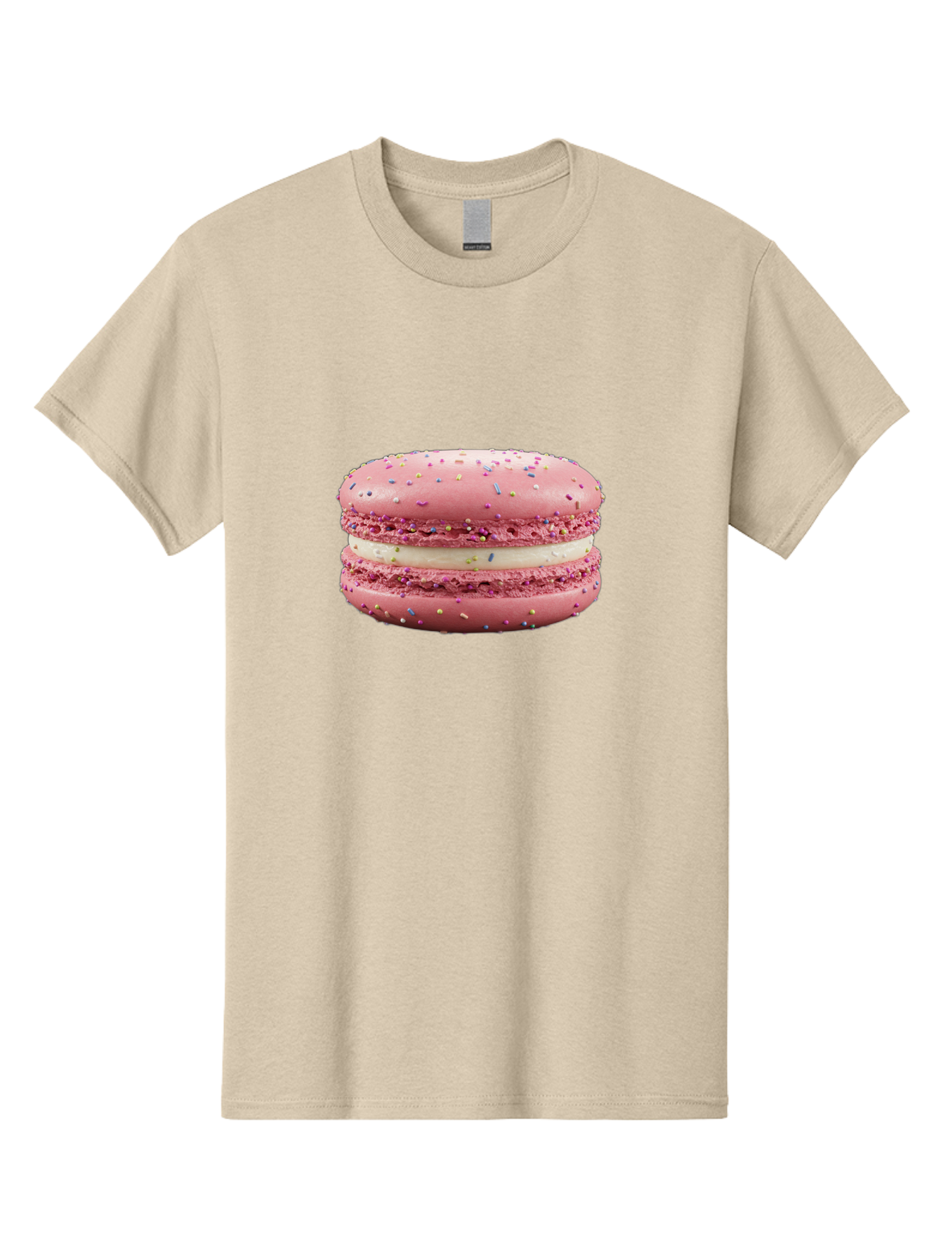 Pink-Macaron-8 Men'S Graphic Tee, 100% Cotton, Comfortable Casual Summer Wear, Machine Washable, Pink Macaron, French Dessert, Sweet Treats, Colorful Sprinkles, Creamy Filling, Pastel Colors, Delicious Pastry, Baked Goods, Dessert Lover Bab180