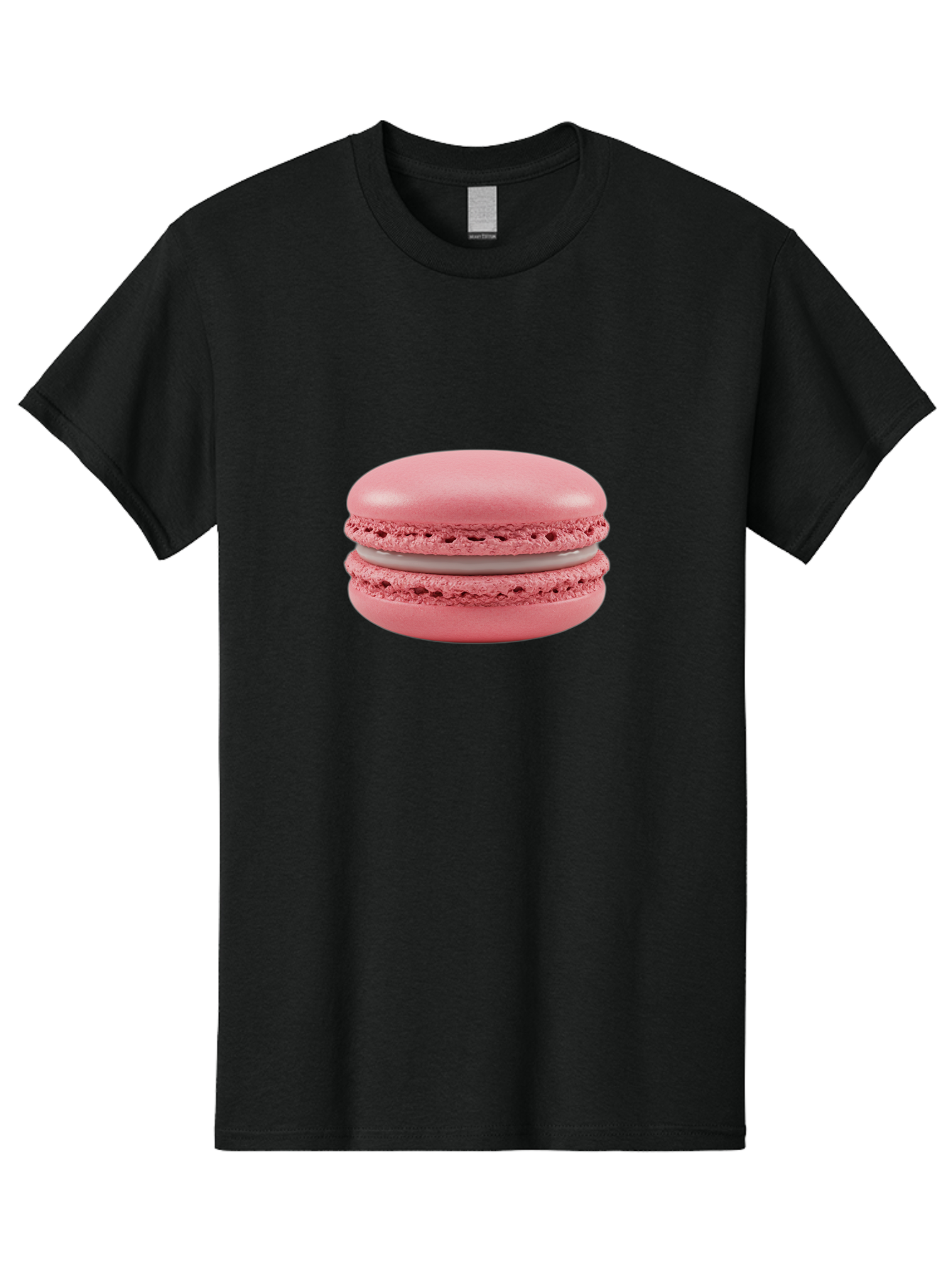 Pink-Macaron Men'S Graphic Tee, 100% Cotton, Comfortable Casual Summer Wear, Machine Washable, Pink Macaron, French Dessert, Meringue-Based Cookie, Creamy Filling, Sweet Treat, Delicate Texture, Pastel Colors, Bakery Delight Bab183
