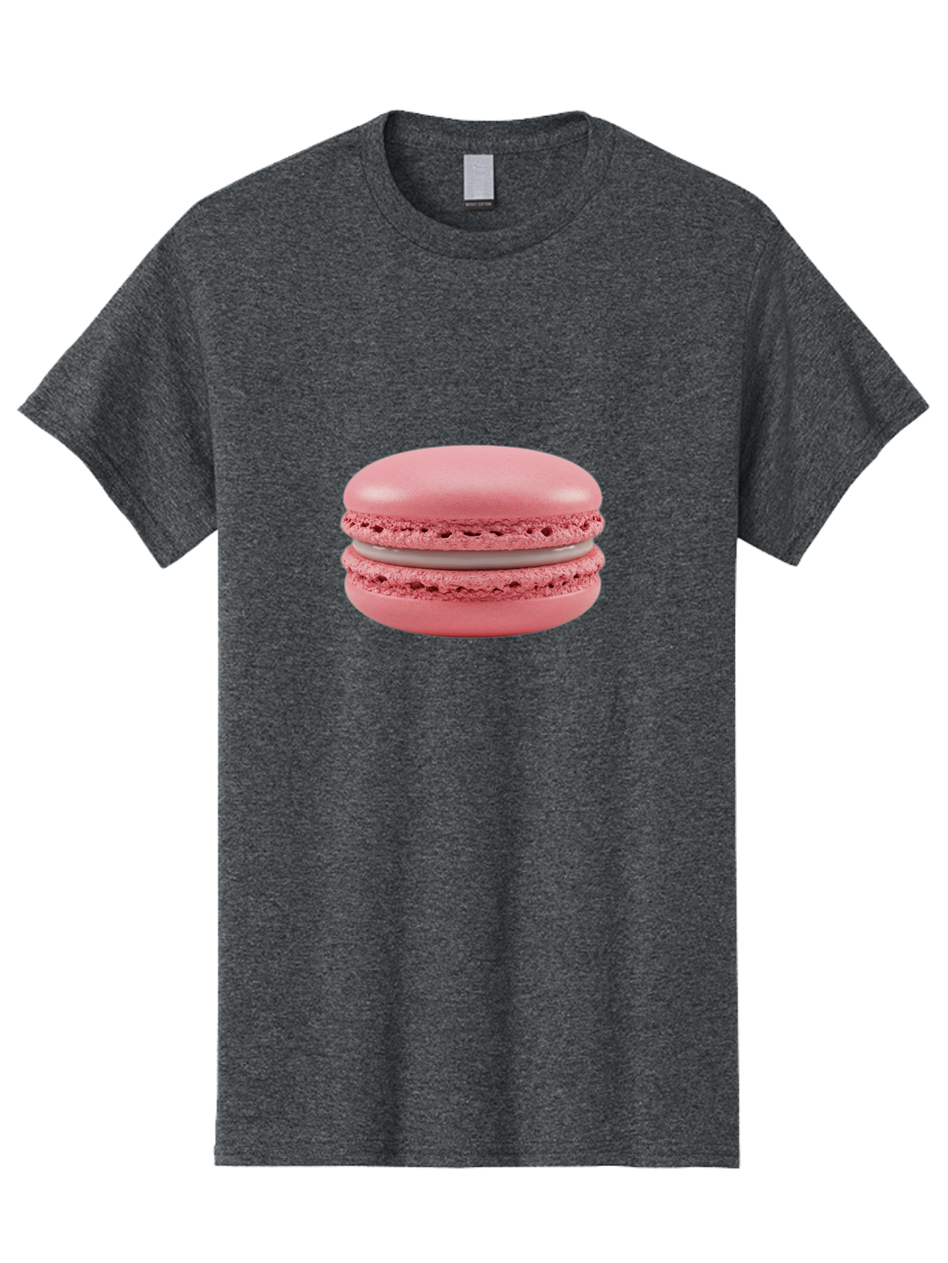 Pink-Macaron Men'S Graphic Tee, 100% Cotton, Comfortable Casual Summer Wear, Machine Washable, Pink Macaron, French Dessert, Meringue-Based Cookie, Creamy Filling, Sweet Treat, Delicate Texture, Pastel Colors, Bakery Delight Bab183