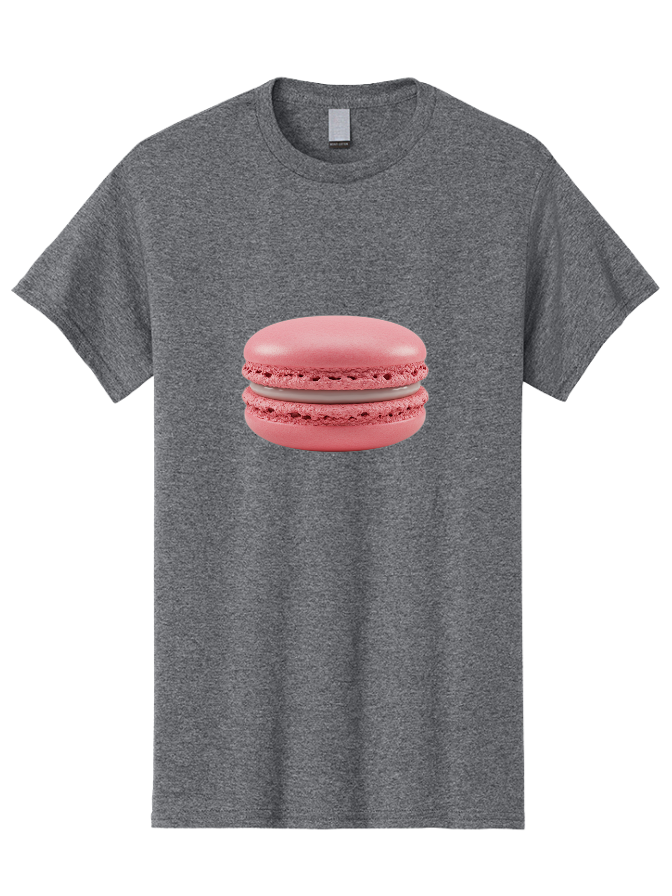 Pink-Macaron Men'S Graphic Tee, 100% Cotton, Comfortable Casual Summer Wear, Machine Washable, Pink Macaron, French Dessert, Meringue-Based Cookie, Creamy Filling, Sweet Treat, Delicate Texture, Pastel Colors, Bakery Delight Bab183