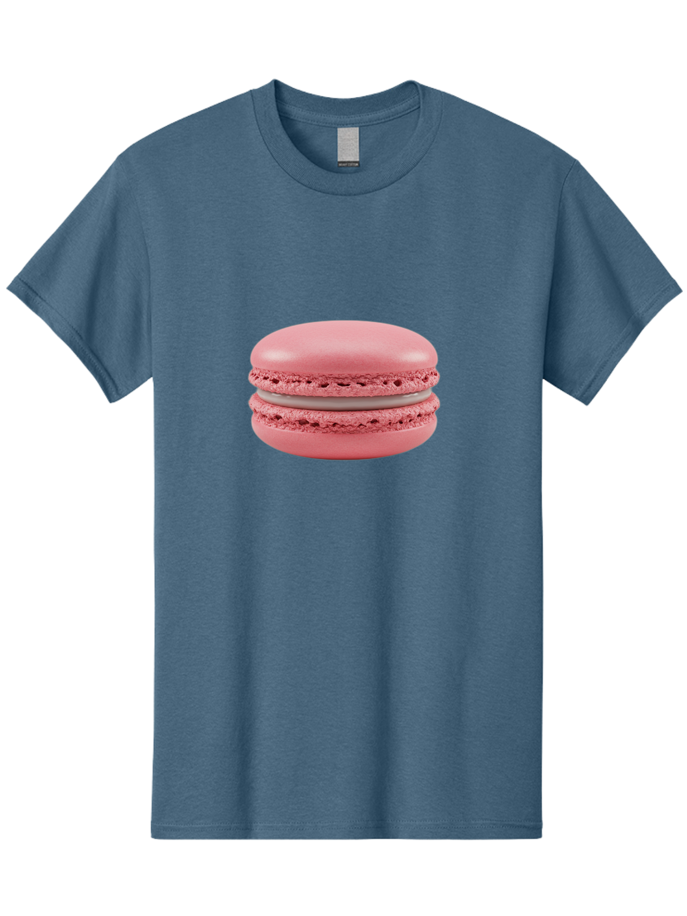 Pink-Macaron Men'S Graphic Tee, 100% Cotton, Comfortable Casual Summer Wear, Machine Washable, Pink Macaron, French Dessert, Meringue-Based Cookie, Creamy Filling, Sweet Treat, Delicate Texture, Pastel Colors, Bakery Delight Bab183