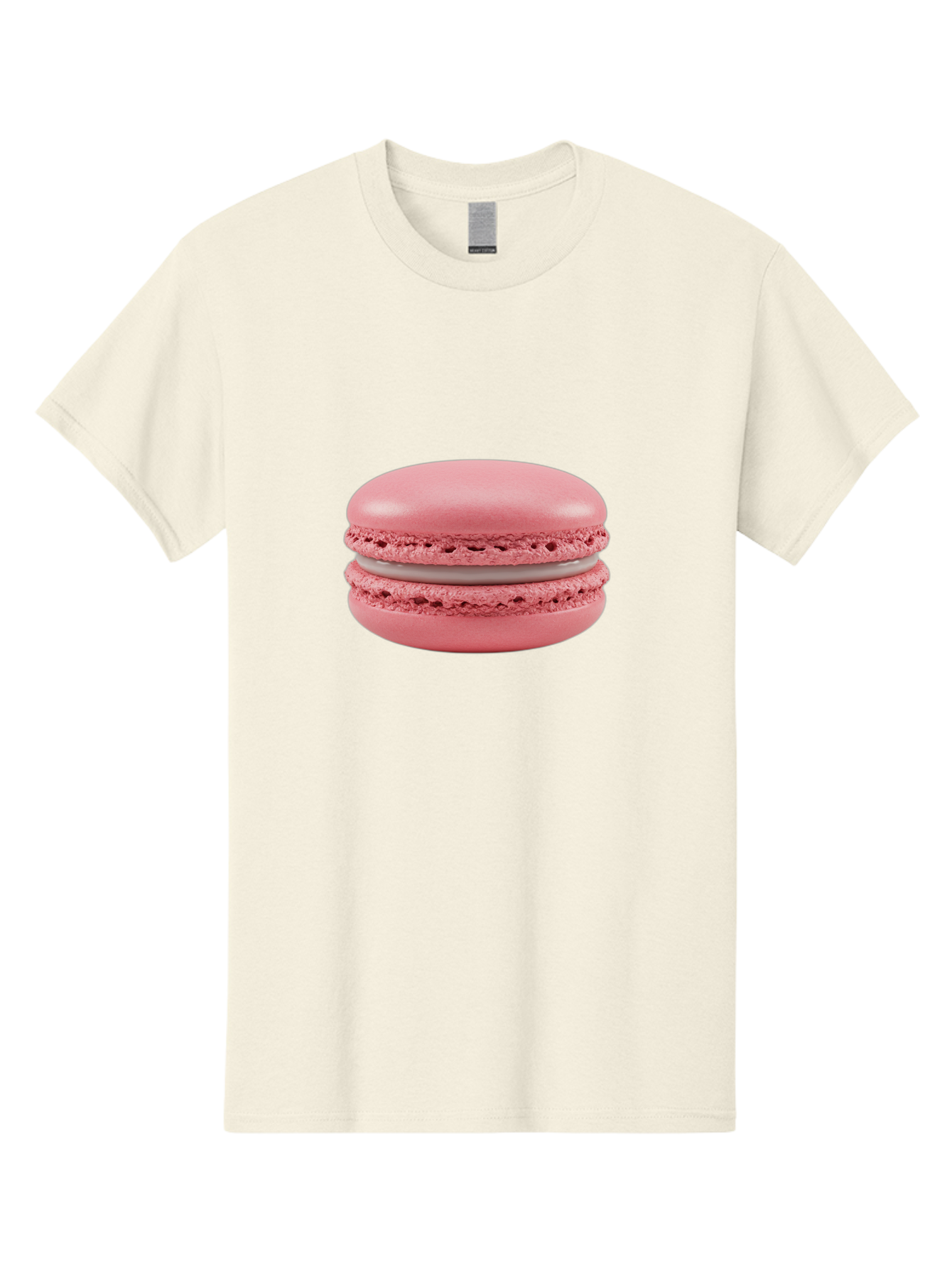 Pink-Macaron Men'S Graphic Tee, 100% Cotton, Comfortable Casual Summer Wear, Machine Washable, Pink Macaron, French Dessert, Meringue-Based Cookie, Creamy Filling, Sweet Treat, Delicate Texture, Pastel Colors, Bakery Delight Bab183