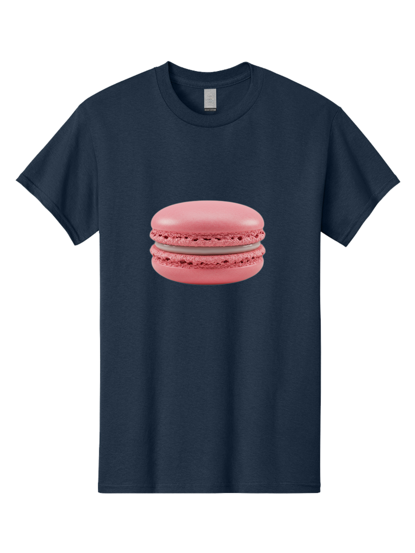 Pink-Macaron Men'S Graphic Tee, 100% Cotton, Comfortable Casual Summer Wear, Machine Washable, Pink Macaron, French Dessert, Meringue-Based Cookie, Creamy Filling, Sweet Treat, Delicate Texture, Pastel Colors, Bakery Delight Bab183