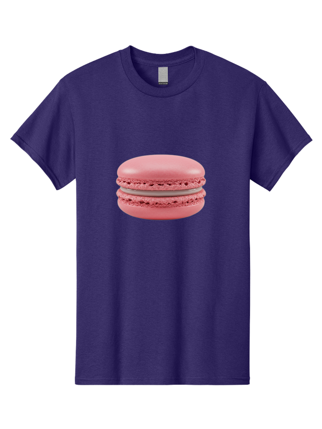 Pink-Macaron Men'S Graphic Tee, 100% Cotton, Comfortable Casual Summer Wear, Machine Washable, Pink Macaron, French Dessert, Meringue-Based Cookie, Creamy Filling, Sweet Treat, Delicate Texture, Pastel Colors, Bakery Delight Bab183