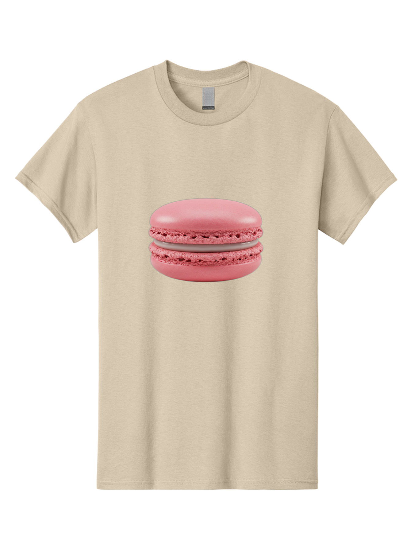 Pink-Macaron Men'S Graphic Tee, 100% Cotton, Comfortable Casual Summer Wear, Machine Washable, Pink Macaron, French Dessert, Meringue-Based Cookie, Creamy Filling, Sweet Treat, Delicate Texture, Pastel Colors, Bakery Delight Bab183