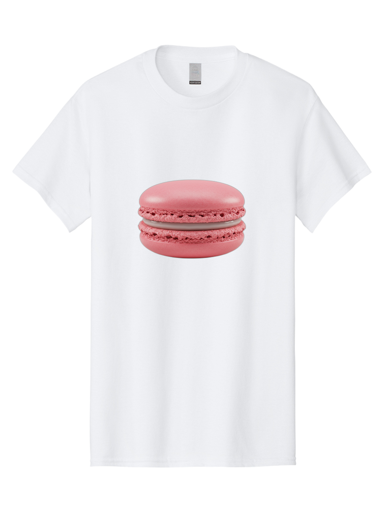 Pink-Macaron Men'S Graphic Tee, 100% Cotton, Comfortable Casual Summer Wear, Machine Washable, Pink Macaron, French Dessert, Meringue-Based Cookie, Creamy Filling, Sweet Treat, Delicate Texture, Pastel Colors, Bakery Delight Bab183