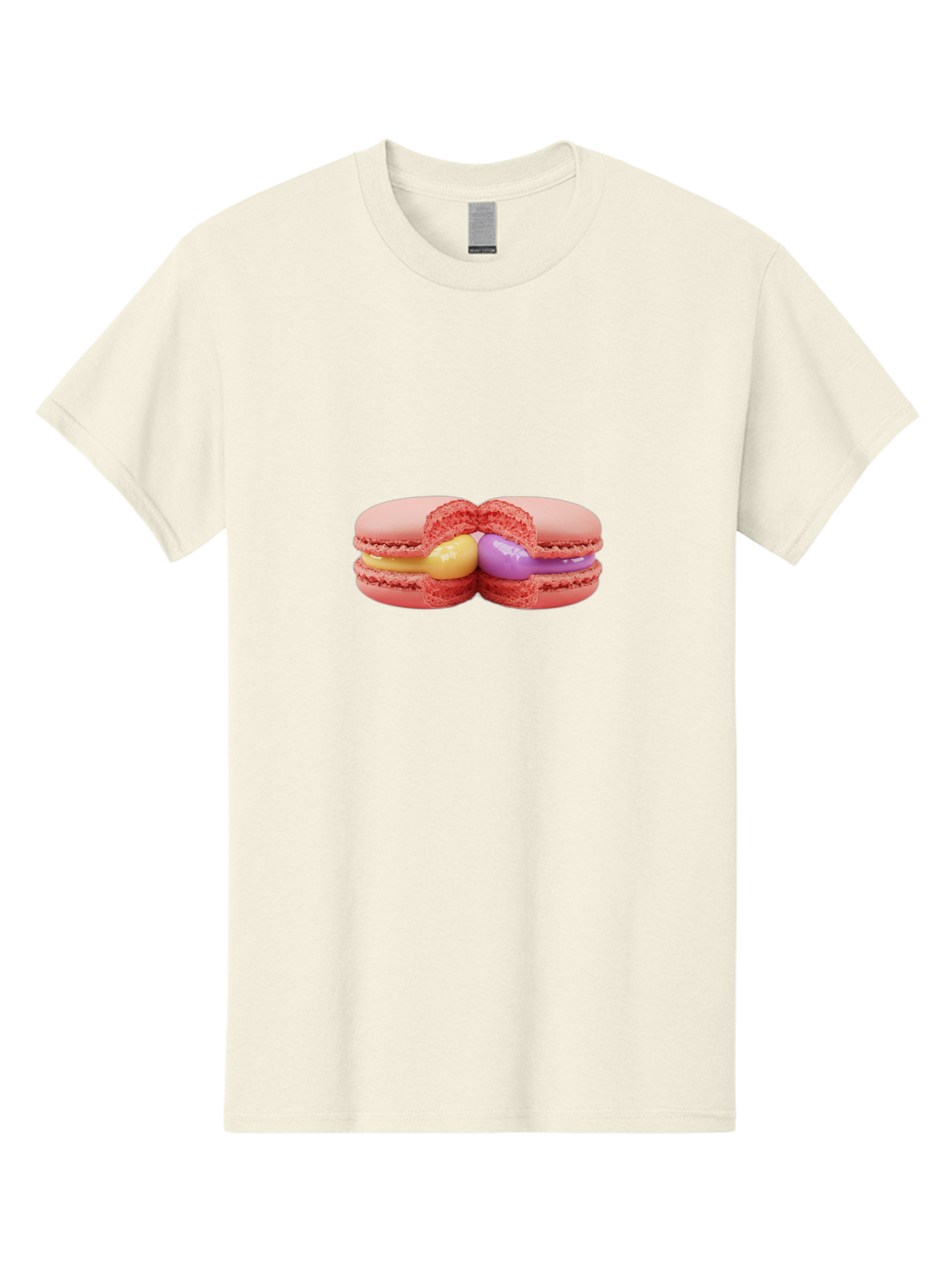 Pink-Macarons-3 Men'S Graphic Tee, 100% Cotton, Comfortable Casual Summer Wear, Machine Washable, Pink Macarons, Yellow And Purple Filling, French Dessert, Sweet Treats, Delicate Meringue, Colorful Pastries, Baked Goods, Gourmet Sweets Bab186