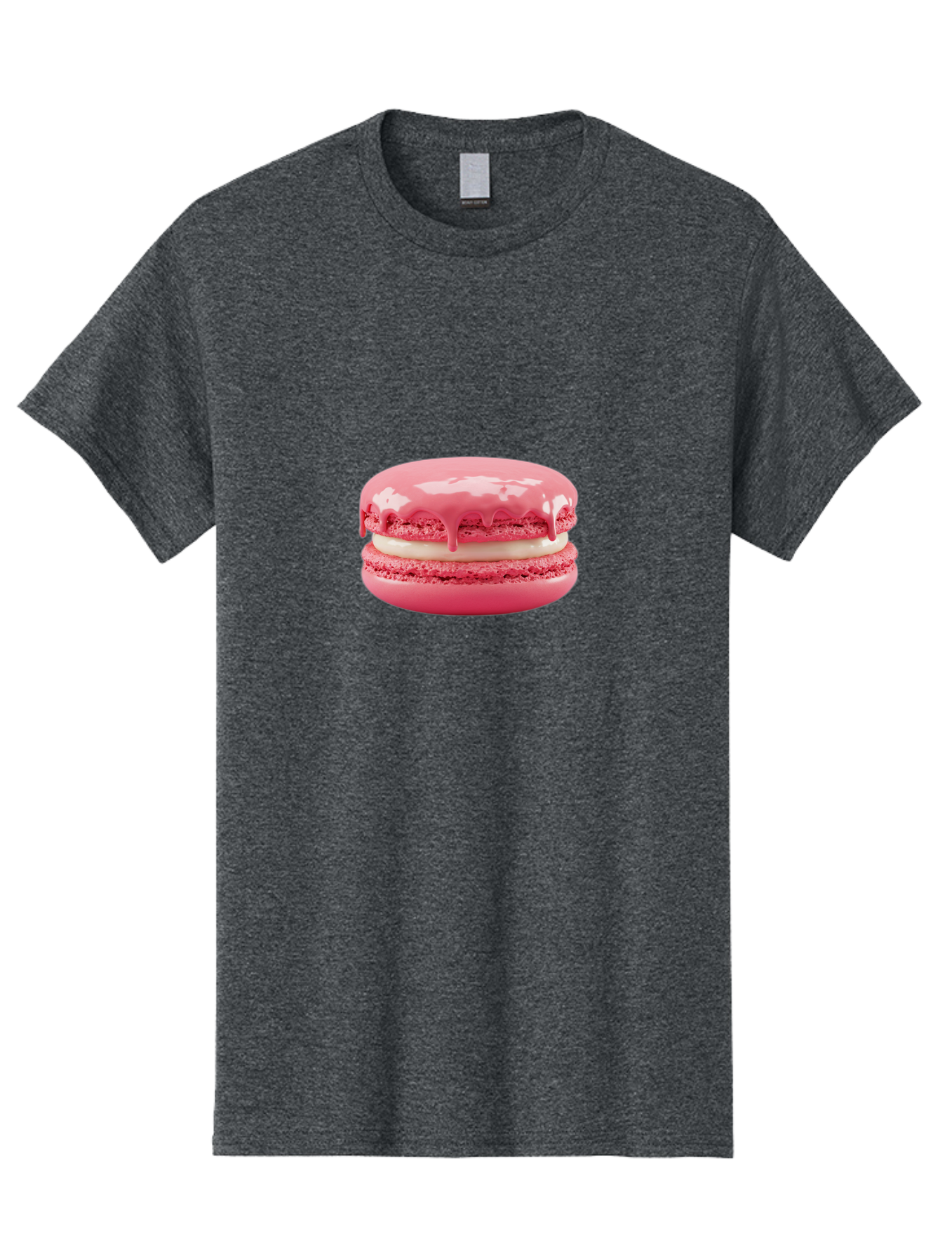 Pink-Macaroon Men'S Graphic Tee, 100% Cotton, Comfortable Casual Summer Wear, Machine Washable, Pink Macaron, French Dessert, Creamy Filling, Sweet Treat, Pink Icing, Delicate Pastry, Dessert Lover, Bakery Item, Sweet Tooth Bab189
