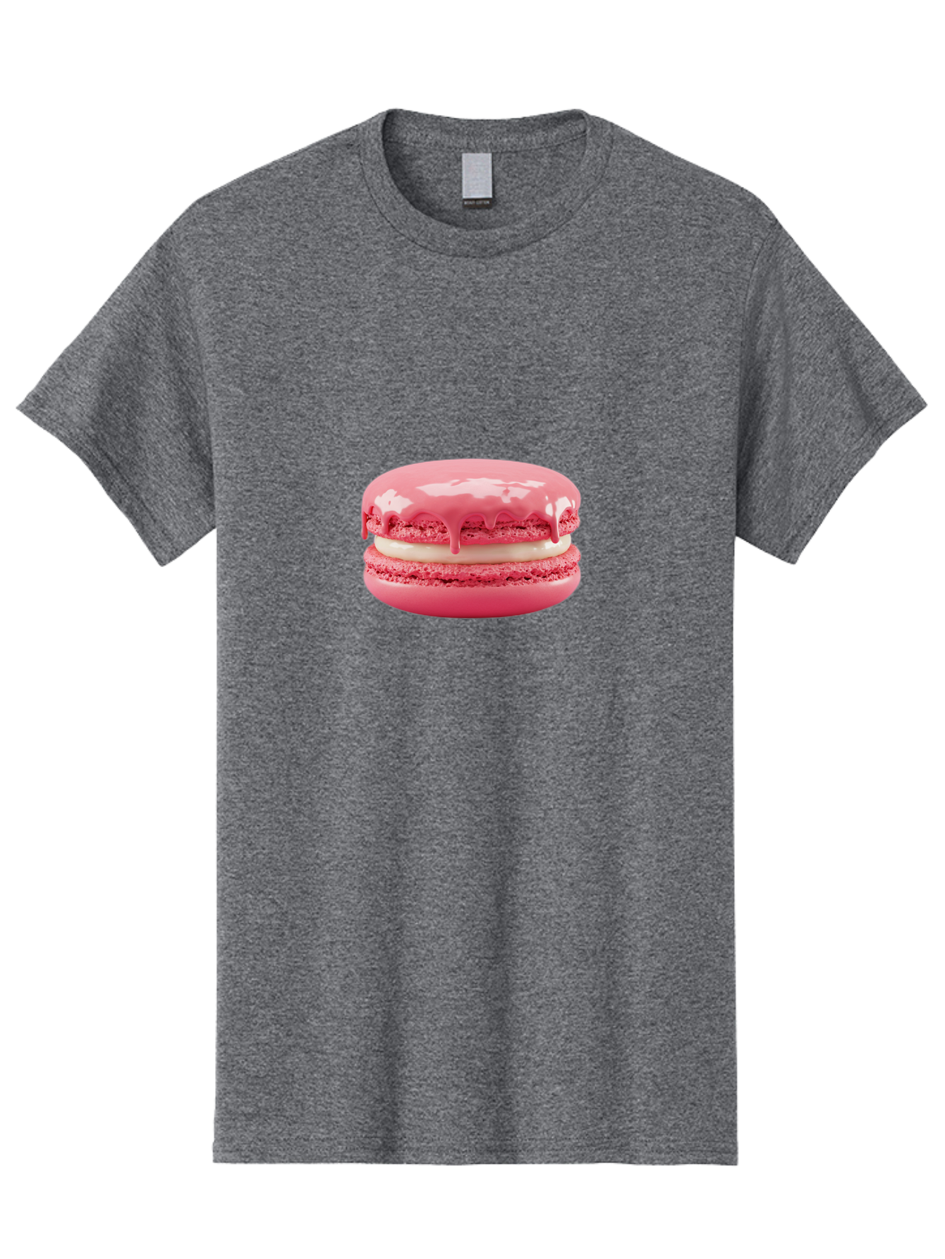 Pink-Macaroon Men'S Graphic Tee, 100% Cotton, Comfortable Casual Summer Wear, Machine Washable, Pink Macaron, French Dessert, Creamy Filling, Sweet Treat, Pink Icing, Delicate Pastry, Dessert Lover, Bakery Item, Sweet Tooth Bab189