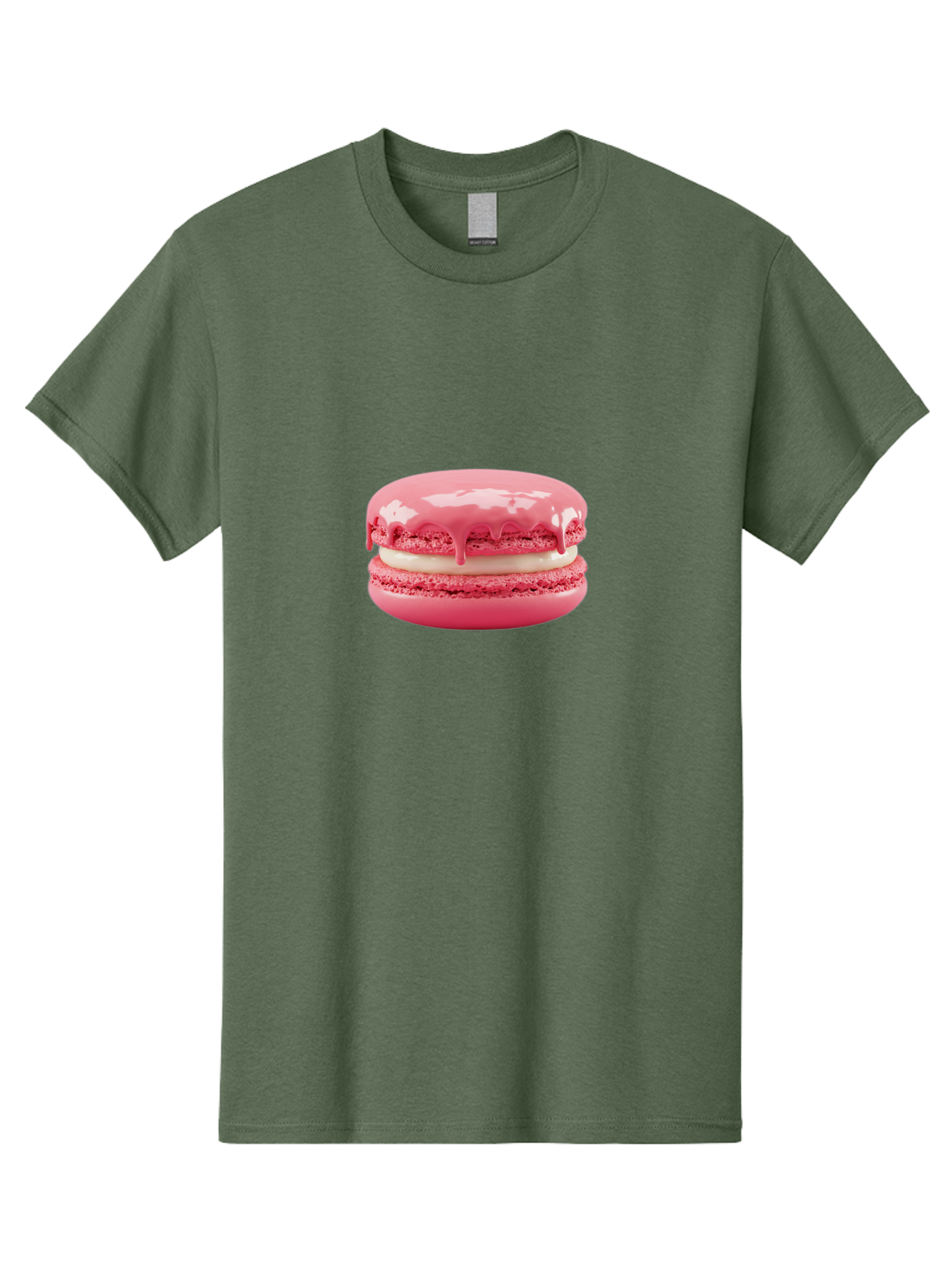 Pink-Macaroon Men'S Graphic Tee, 100% Cotton, Comfortable Casual Summer Wear, Machine Washable, Pink Macaron, French Dessert, Creamy Filling, Sweet Treat, Pink Icing, Delicate Pastry, Dessert Lover, Bakery Item, Sweet Tooth Bab189