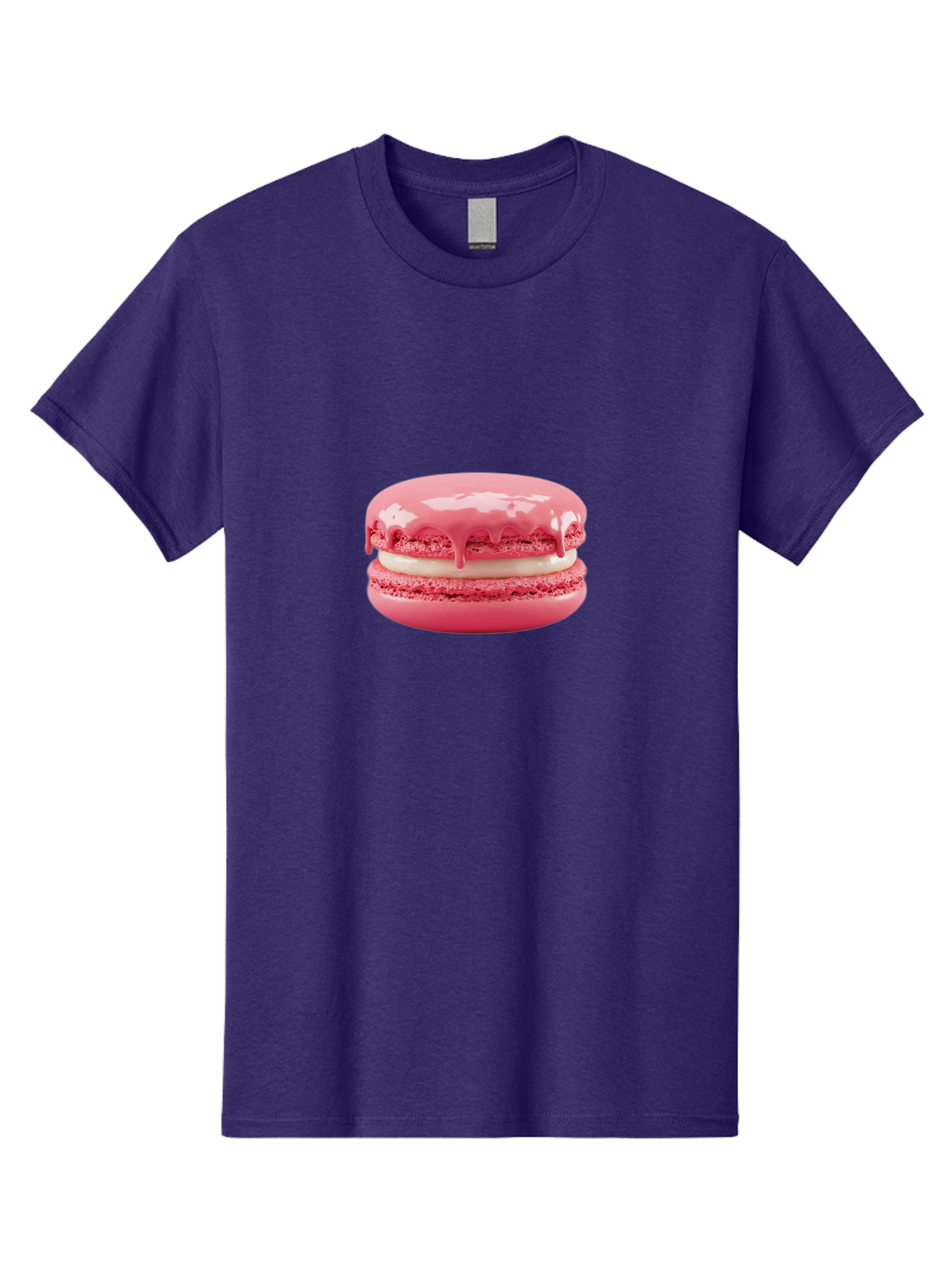 Pink-Macaroon Men'S Graphic Tee, 100% Cotton, Comfortable Casual Summer Wear, Machine Washable, Pink Macaron, French Dessert, Creamy Filling, Sweet Treat, Pink Icing, Delicate Pastry, Dessert Lover, Bakery Item, Sweet Tooth Bab189