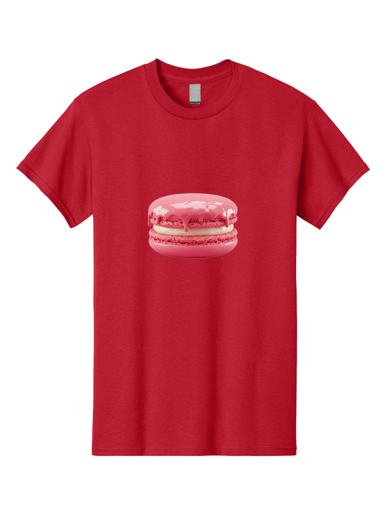 Pink-Macaroon Men'S Graphic Tee, 100% Cotton, Comfortable Casual Summer Wear, Machine Washable, Pink Macaron, French Dessert, Creamy Filling, Sweet Treat, Pink Icing, Delicate Pastry, Dessert Lover, Bakery Item, Sweet Tooth Bab189