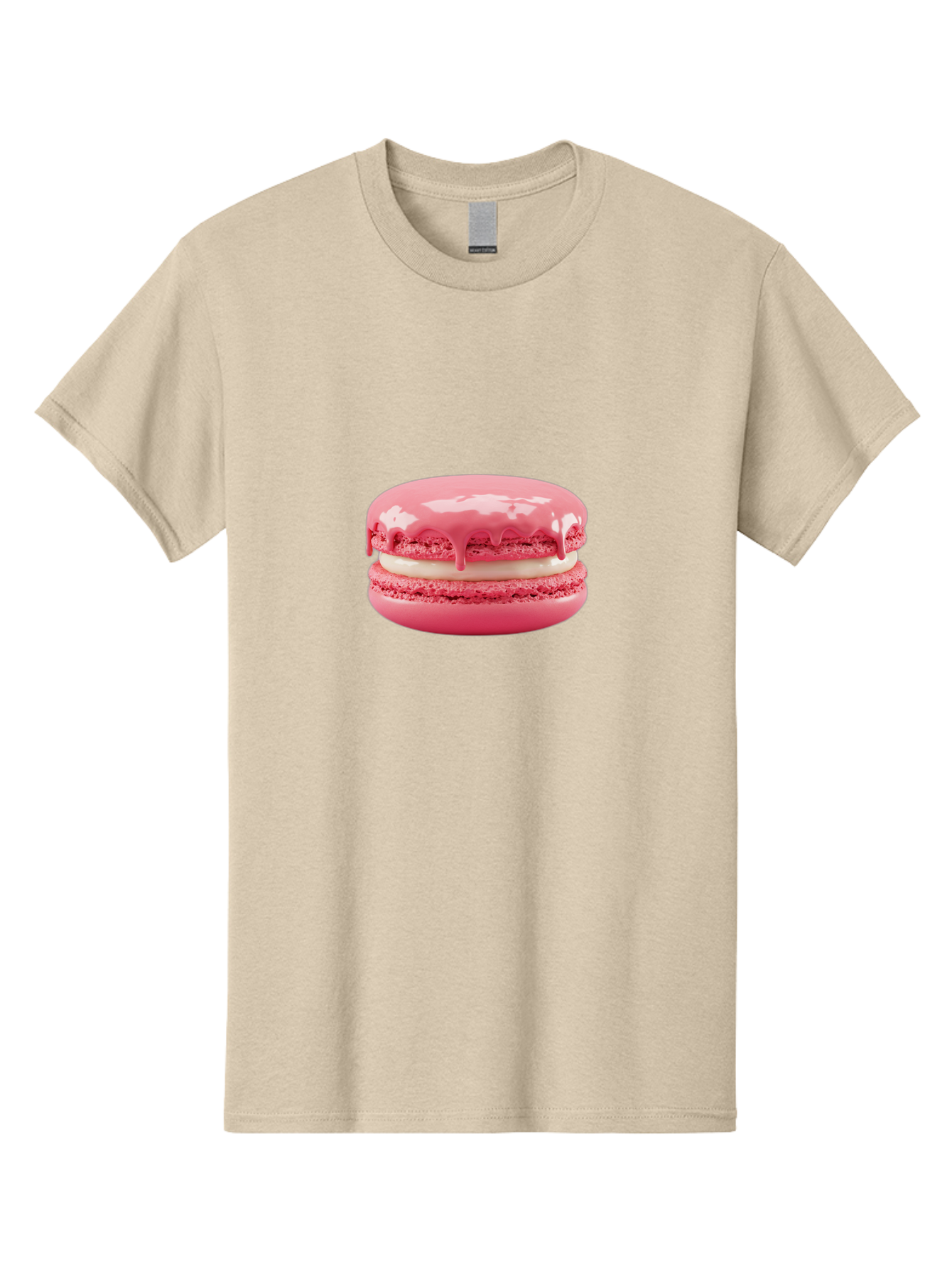 Pink-Macaroon Men'S Graphic Tee, 100% Cotton, Comfortable Casual Summer Wear, Machine Washable, Pink Macaron, French Dessert, Creamy Filling, Sweet Treat, Pink Icing, Delicate Pastry, Dessert Lover, Bakery Item, Sweet Tooth Bab189