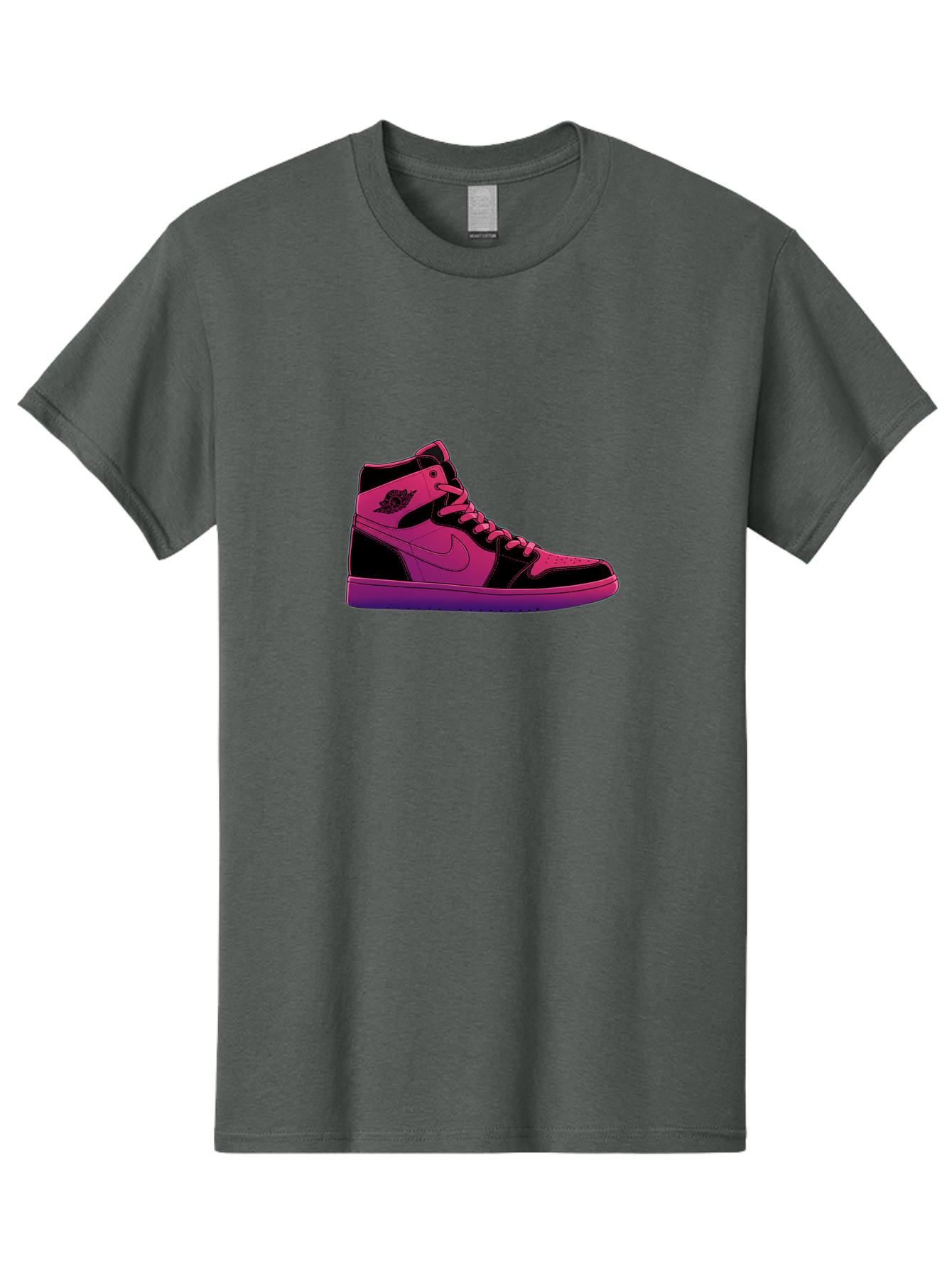 Pink-Nike-High-Top-Sneaker Men'S Graphic Tee, 100% Cotton, Comfortable Casual Summer Wear, Machine Washable, Sneaker Art, Pink And Black Design, Nike Air Jordan 1, High-Top Sneakers, Streetwear Fashion, Iconic Logo, Urban Style, Bab192