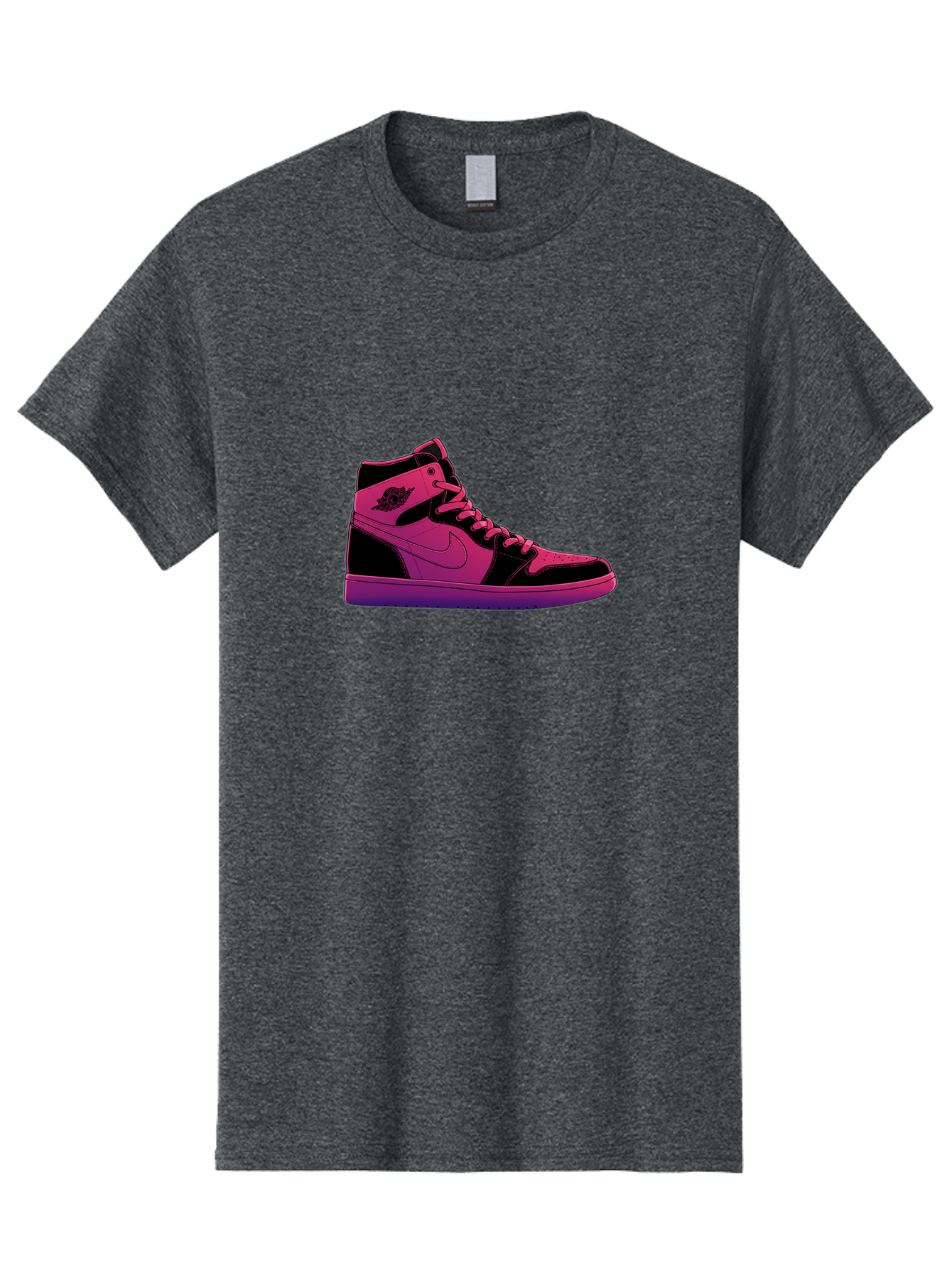Pink-Nike-High-Top-Sneaker Men'S Graphic Tee, 100% Cotton, Comfortable Casual Summer Wear, Machine Washable, Sneaker Art, Pink And Black Design, Nike Air Jordan 1, High-Top Sneakers, Streetwear Fashion, Iconic Logo, Urban Style, Bab192