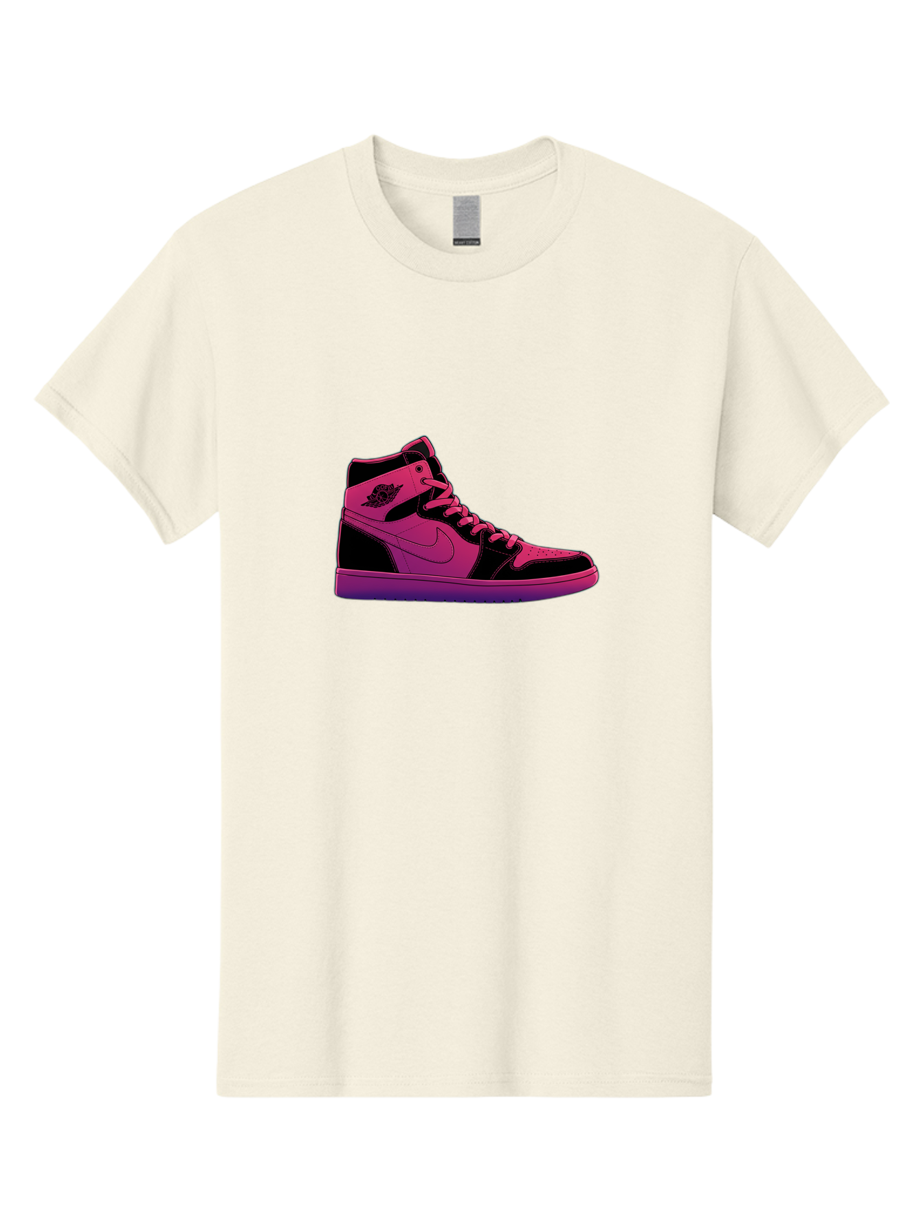 Pink-Nike-High-Top-Sneaker Men'S Graphic Tee, 100% Cotton, Comfortable Casual Summer Wear, Machine Washable, Sneaker Art, Pink And Black Design, Nike Air Jordan 1, High-Top Sneakers, Streetwear Fashion, Iconic Logo, Urban Style, Bab192