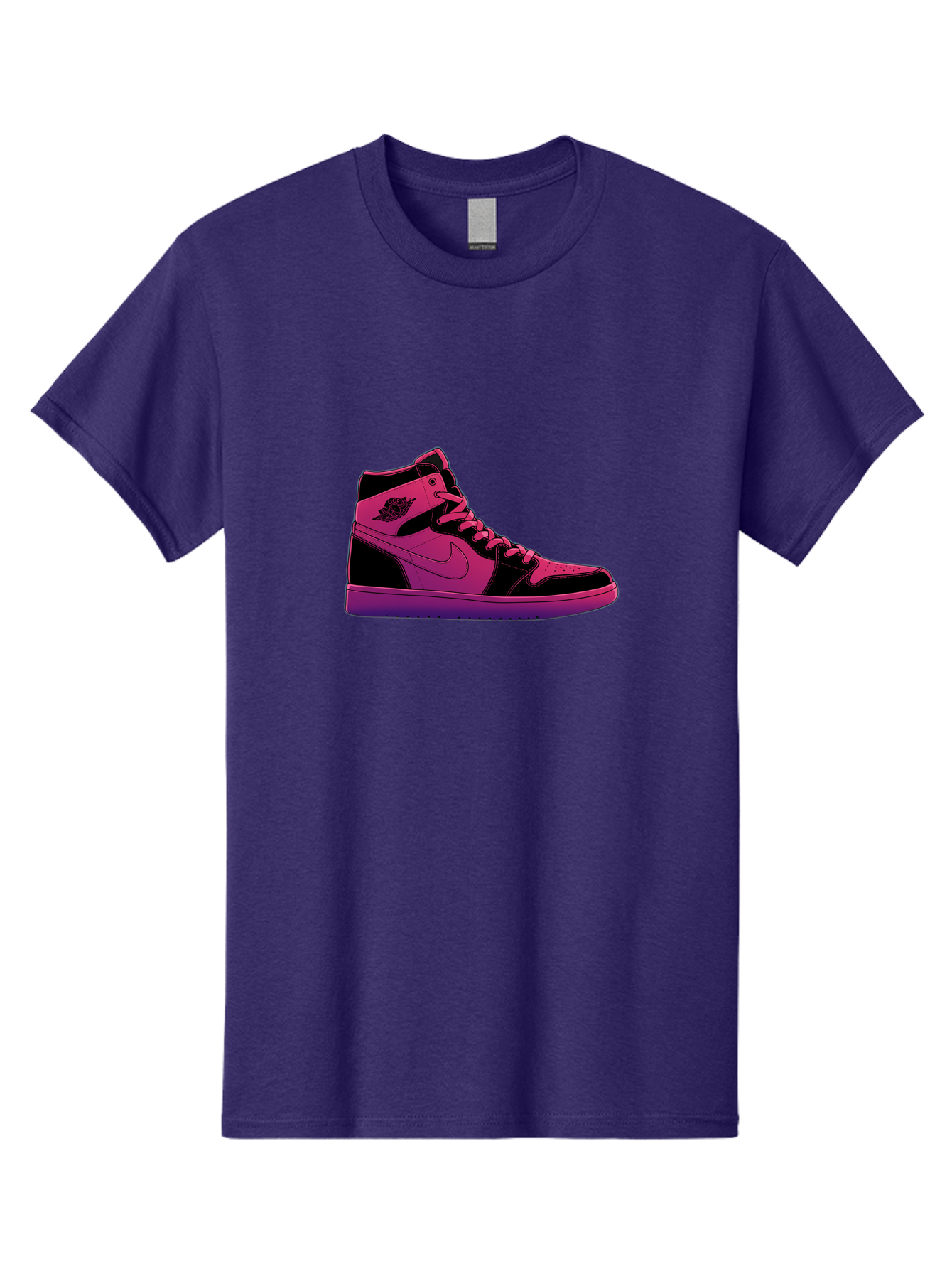 Pink-Nike-High-Top-Sneaker Men'S Graphic Tee, 100% Cotton, Comfortable Casual Summer Wear, Machine Washable, Sneaker Art, Pink And Black Design, Nike Air Jordan 1, High-Top Sneakers, Streetwear Fashion, Iconic Logo, Urban Style, Bab192