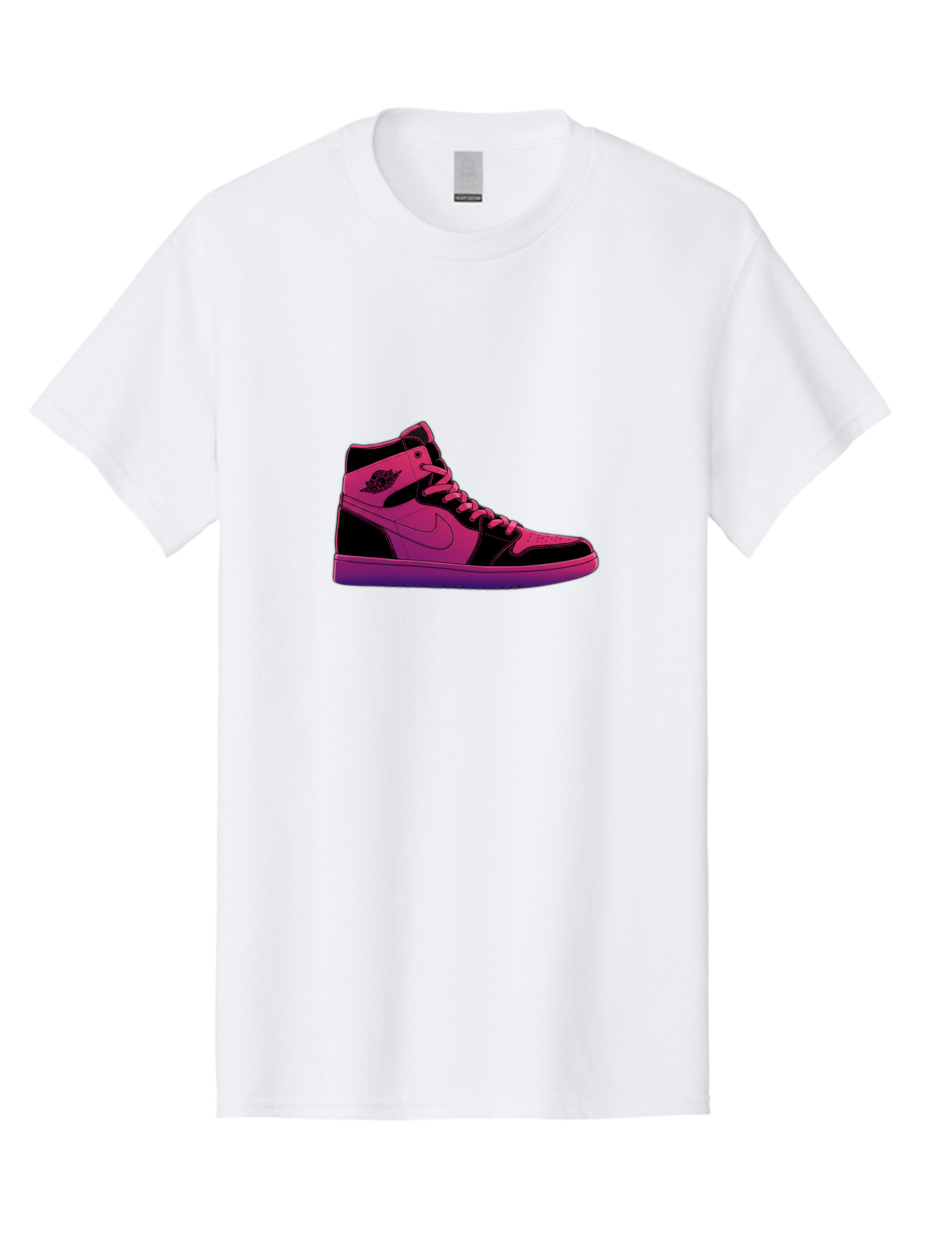 Pink-Nike-High-Top-Sneaker Men'S Graphic Tee, 100% Cotton, Comfortable Casual Summer Wear, Machine Washable, Sneaker Art, Pink And Black Design, Nike Air Jordan 1, High-Top Sneakers, Streetwear Fashion, Iconic Logo, Urban Style, Bab192