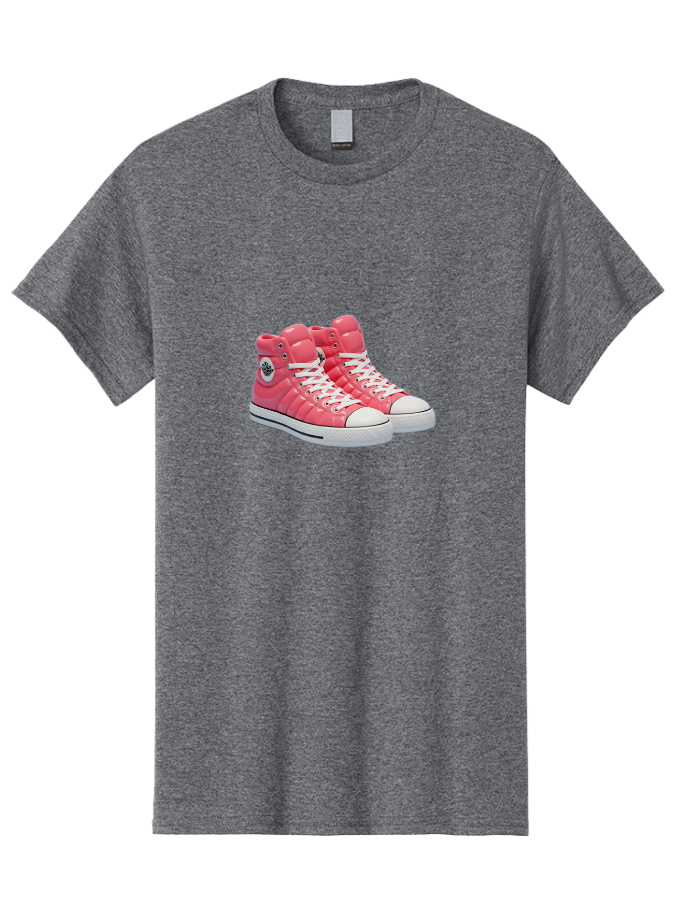 Pink-Padded-Converse Men'S Graphic Tee, 100% Cotton, Comfortable Casual Summer Wear, Machine Washable, Pink Puffer Converse Sneakers, High-Top Sneakers, Fashion Footwear, Bold Style, Statement Shoes, Athletic Wear, Trendy Kicks, White Laces, Bab193