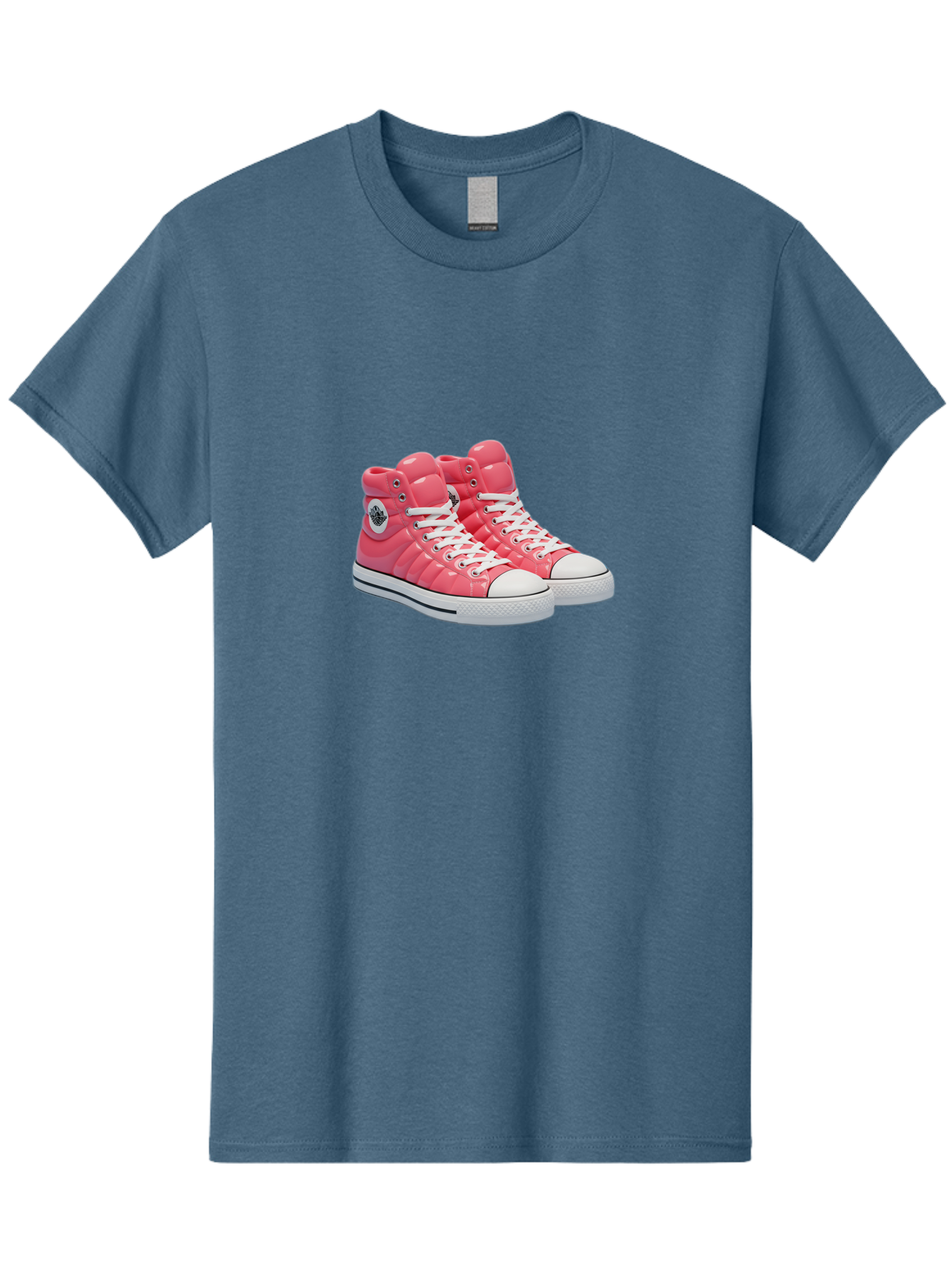 Pink-Padded-Converse Men'S Graphic Tee, 100% Cotton, Comfortable Casual Summer Wear, Machine Washable, Pink Puffer Converse Sneakers, High-Top Sneakers, Fashion Footwear, Bold Style, Statement Shoes, Athletic Wear, Trendy Kicks, White Laces, Bab193
