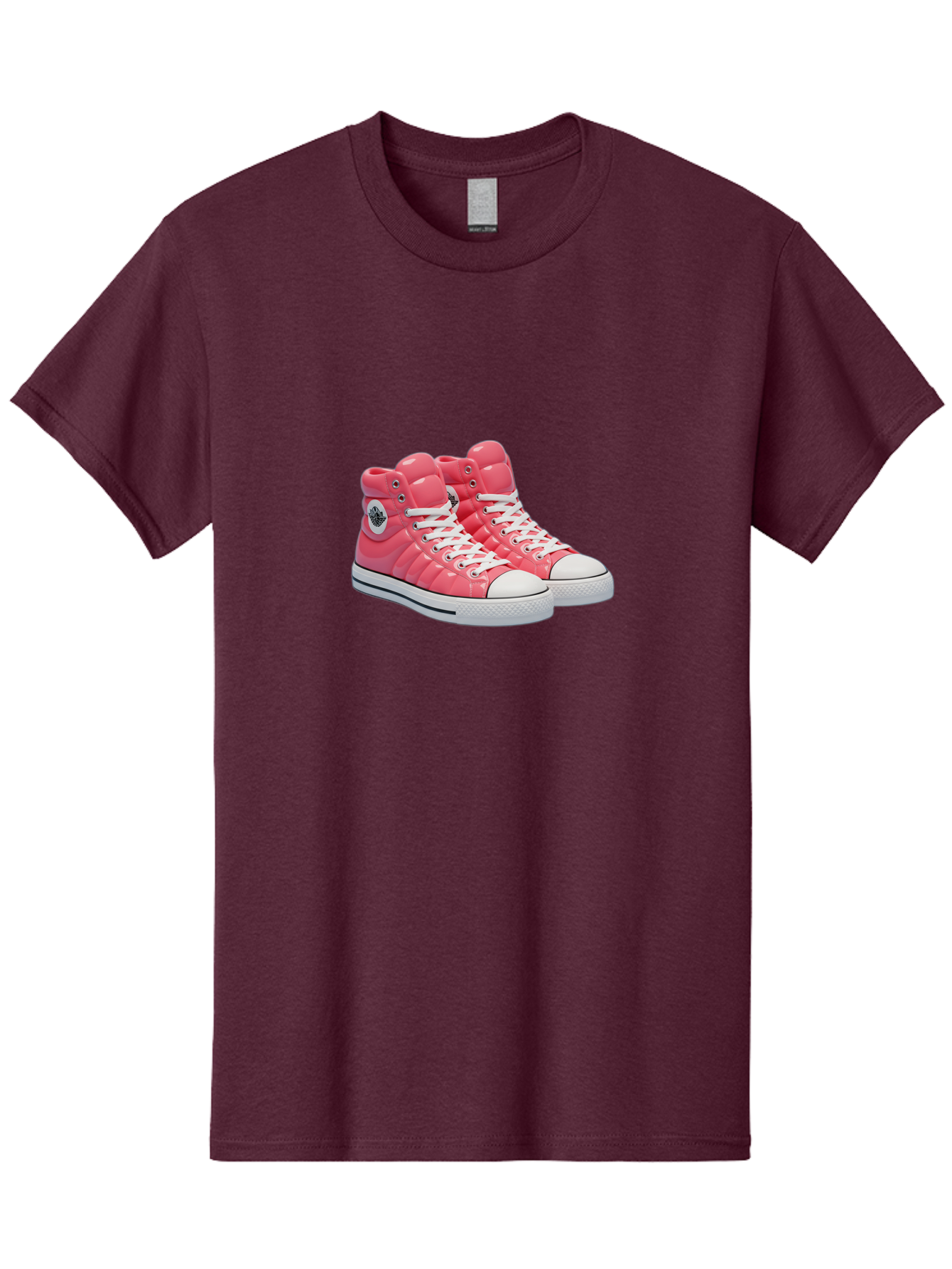 Pink-Padded-Converse Men'S Graphic Tee, 100% Cotton, Comfortable Casual Summer Wear, Machine Washable, Pink Puffer Converse Sneakers, High-Top Sneakers, Fashion Footwear, Bold Style, Statement Shoes, Athletic Wear, Trendy Kicks, White Laces, Bab193