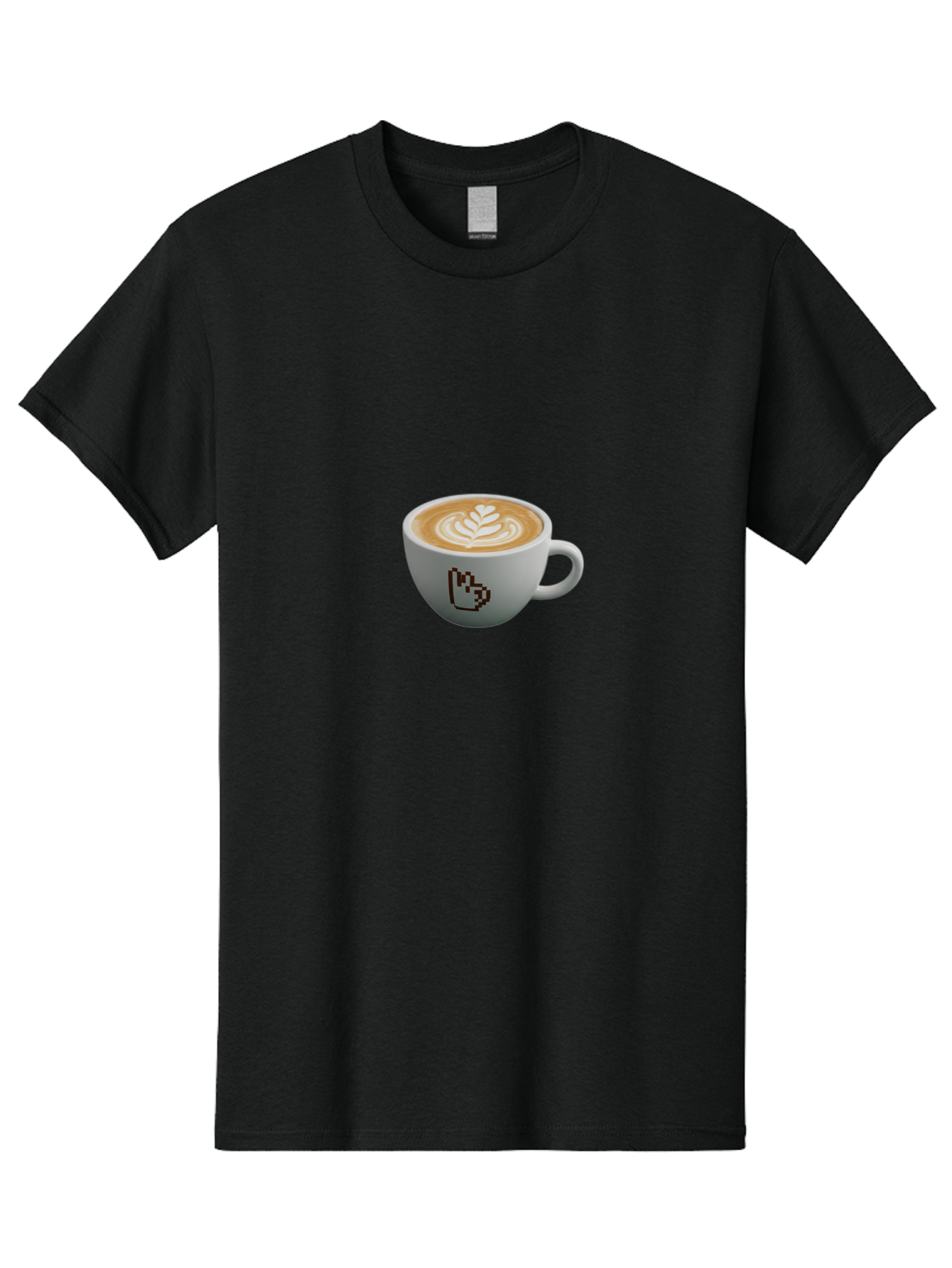 Pixel-Art-Coffee-Cup Men'S Graphic Tee, 100% Cotton, Comfortable Casual Summer Wear, Machine Washable, Cup Of Coffee, Latte Art, Coffee Beverage, Morning Pick-Me-Up, Daily Grind, Caffeine Fix, Pixel Art Design, Coffee Culture Bab198
