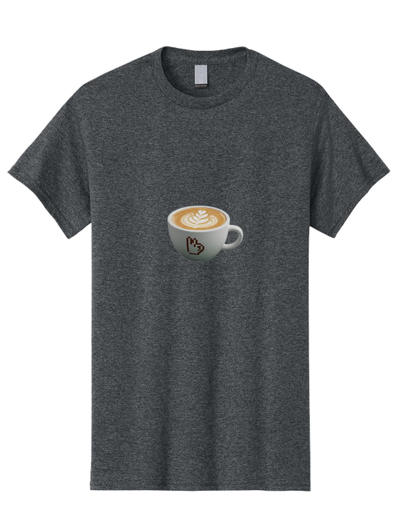 Pixel-Art-Coffee-Cup Men'S Graphic Tee, 100% Cotton, Comfortable Casual Summer Wear, Machine Washable, Cup Of Coffee, Latte Art, Coffee Beverage, Morning Pick-Me-Up, Daily Grind, Caffeine Fix, Pixel Art Design, Coffee Culture Bab198
