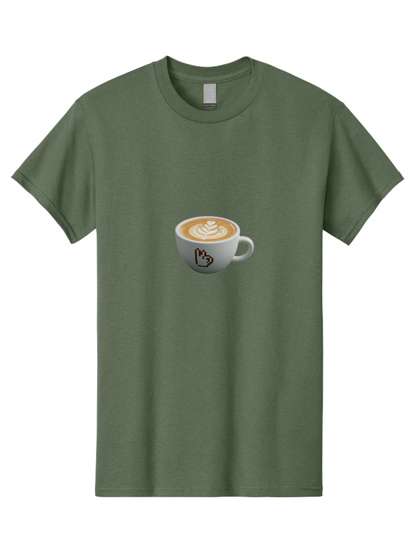 Pixel-Art-Coffee-Cup Men'S Graphic Tee, 100% Cotton, Comfortable Casual Summer Wear, Machine Washable, Cup Of Coffee, Latte Art, Coffee Beverage, Morning Pick-Me-Up, Daily Grind, Caffeine Fix, Pixel Art Design, Coffee Culture Bab198