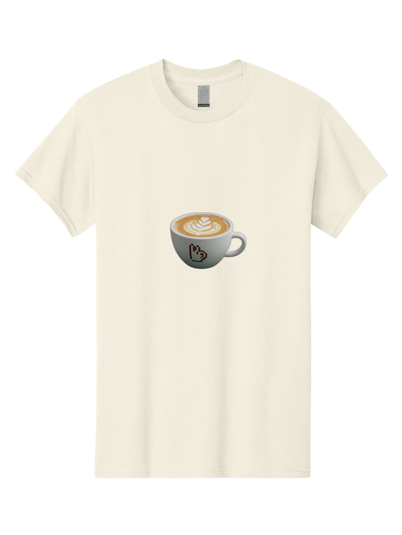 Pixel-Art-Coffee-Cup Men'S Graphic Tee, 100% Cotton, Comfortable Casual Summer Wear, Machine Washable, Cup Of Coffee, Latte Art, Coffee Beverage, Morning Pick-Me-Up, Daily Grind, Caffeine Fix, Pixel Art Design, Coffee Culture Bab198