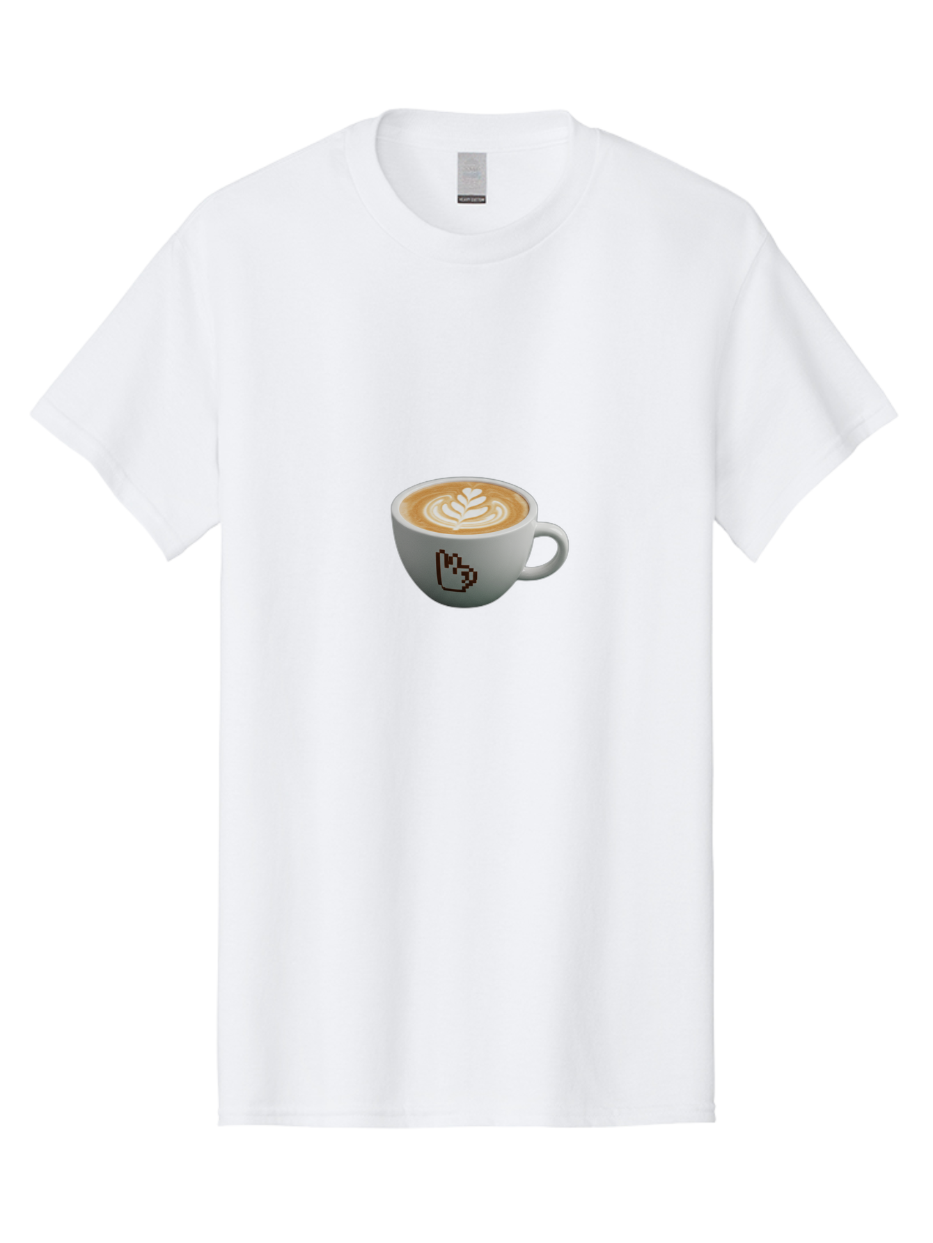 Pixel-Art-Coffee-Cup Men'S Graphic Tee, 100% Cotton, Comfortable Casual Summer Wear, Machine Washable, Cup Of Coffee, Latte Art, Coffee Beverage, Morning Pick-Me-Up, Daily Grind, Caffeine Fix, Pixel Art Design, Coffee Culture Bab198