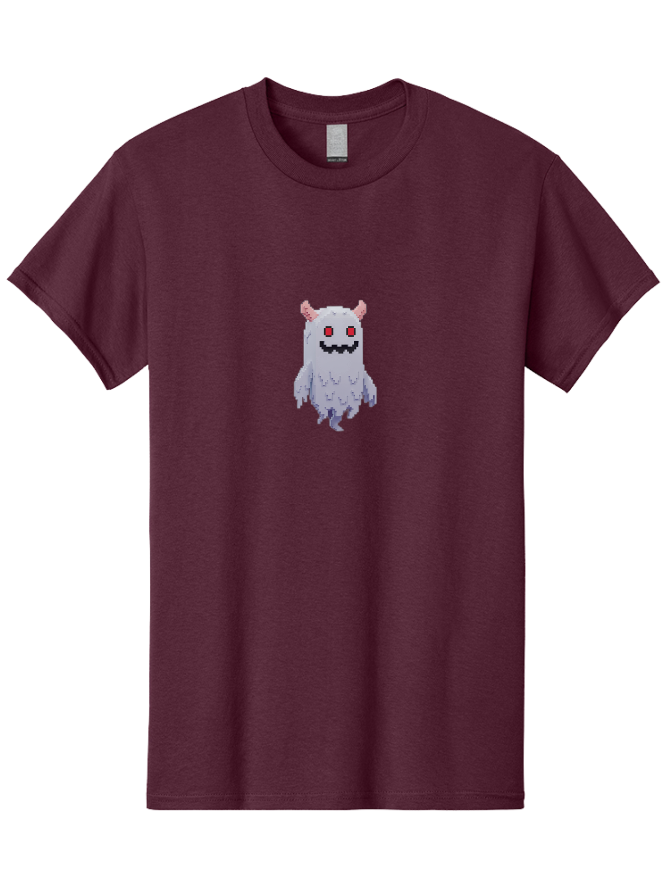 Pixel-Monster Men'S Graphic Tee, 100% Cotton, Comfortable Casual Summer Wear, Machine Washable, Pixel Art Character, Cute Monster, Red Eyes, Black Smile, Pink Horns, Furry Creature, Cartoonish, Fun Design, Playful Graphics, Retro Gaming, Bab200